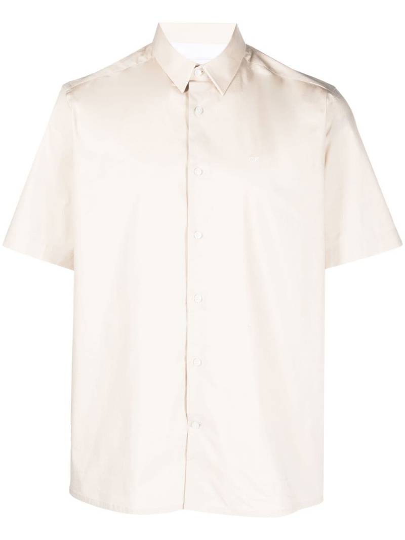 Calvin Klein short-sleeved cotton shirt - Neutrals von Calvin Klein