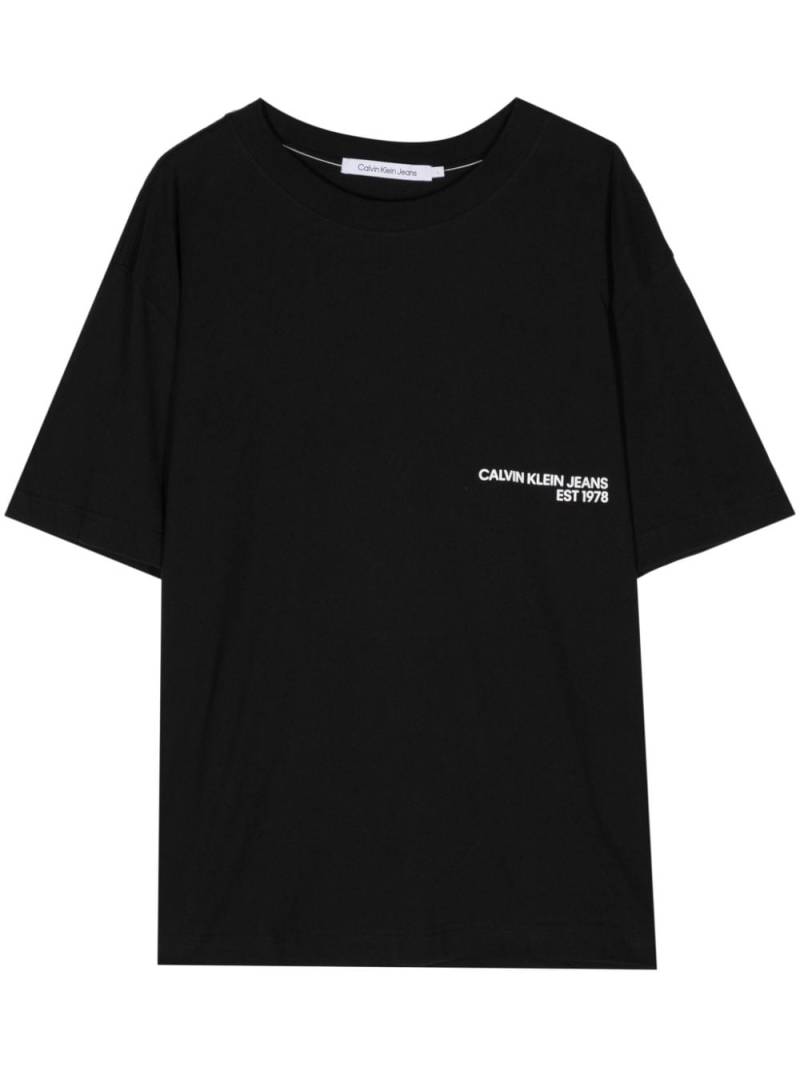 Calvin Klein spray-paint cotton T-shirt - Black von Calvin Klein