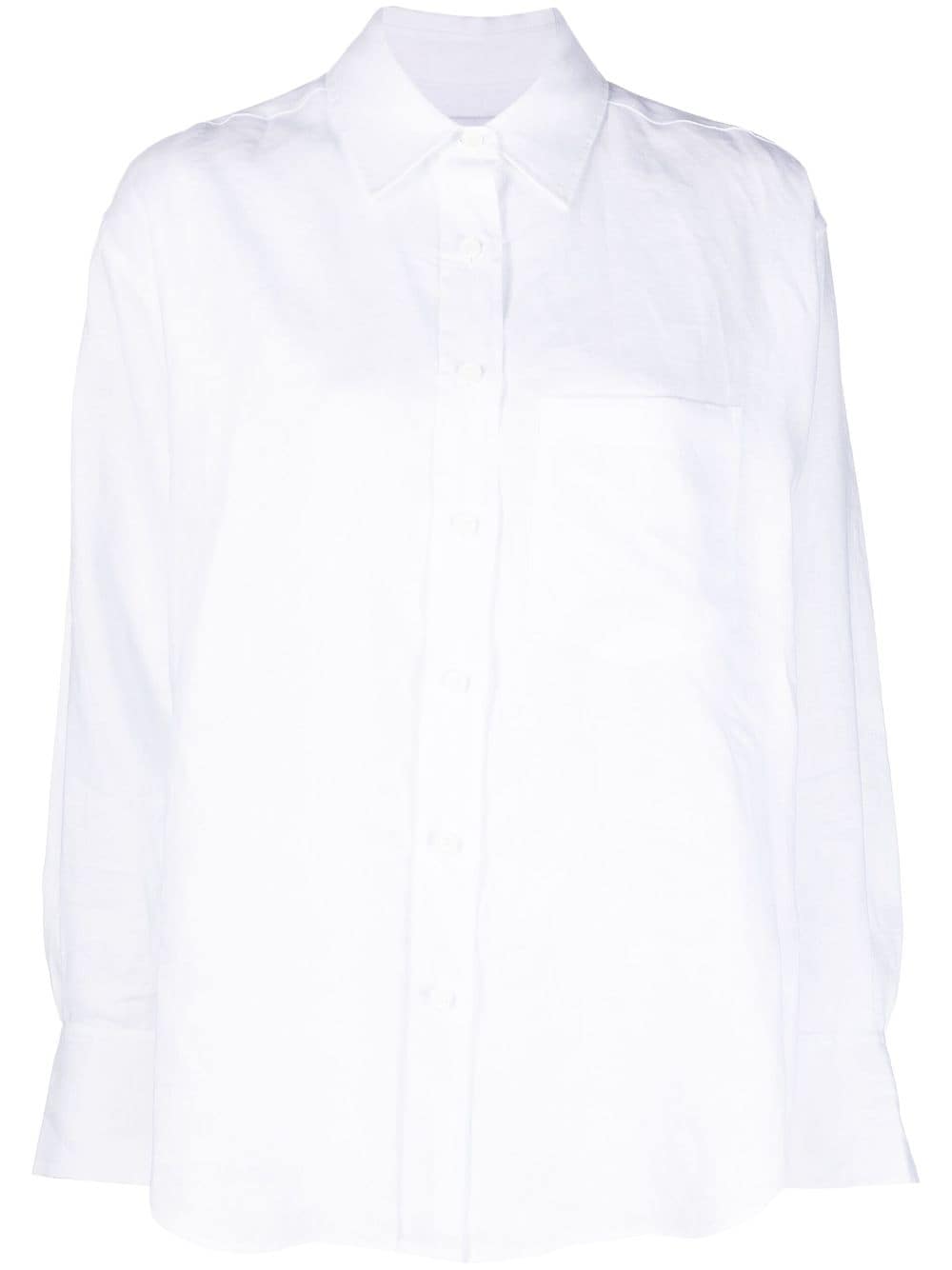 Calvin Klein spread-collar linen shirt - White von Calvin Klein