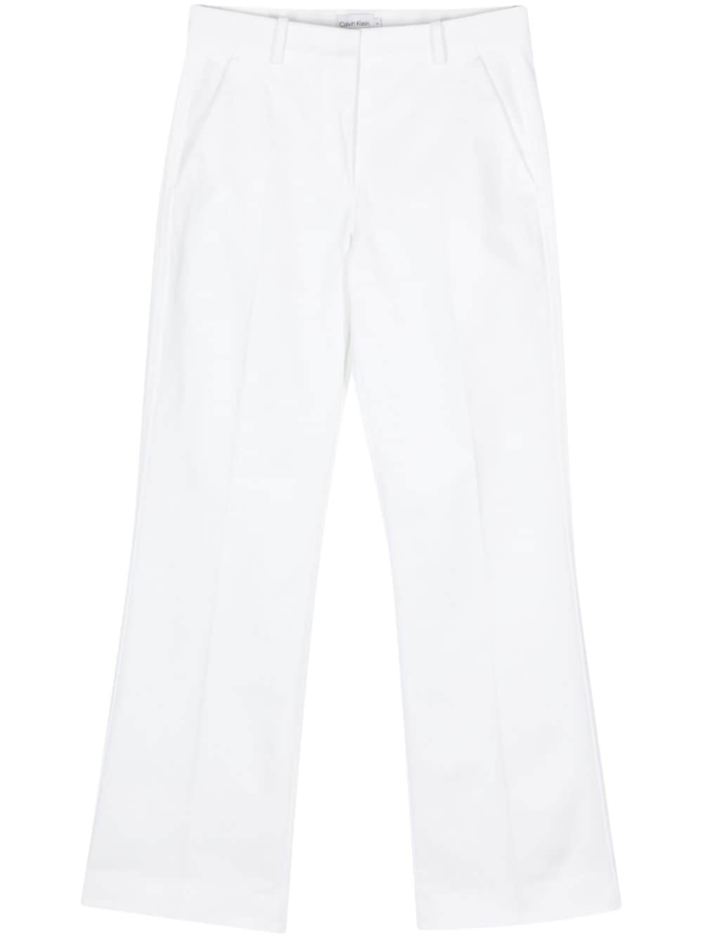 Calvin Klein twill straight trousers - White von Calvin Klein