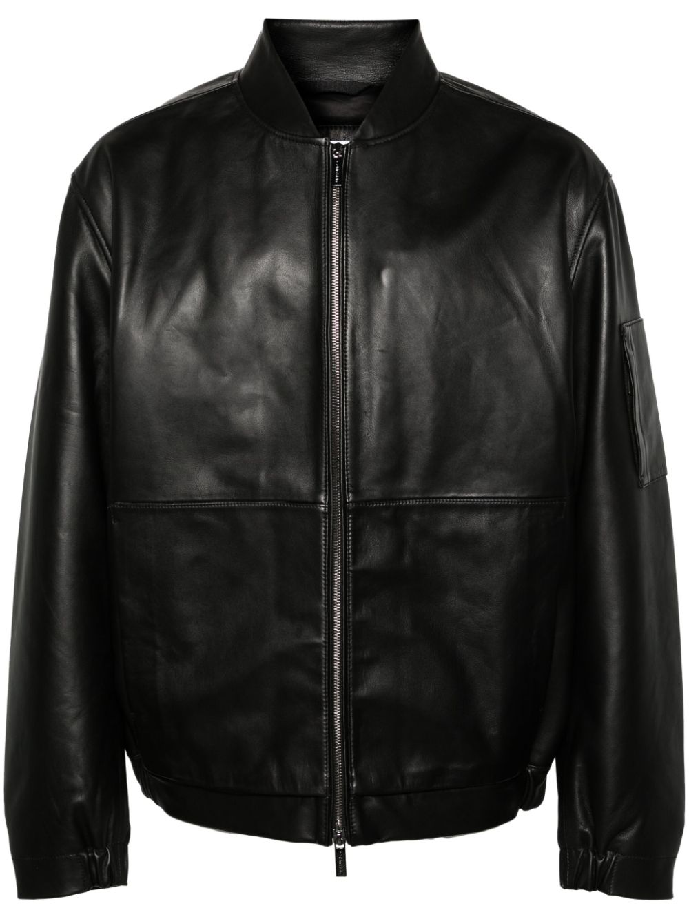 Calvin Klein zip-up leather bomber jacket - Black von Calvin Klein