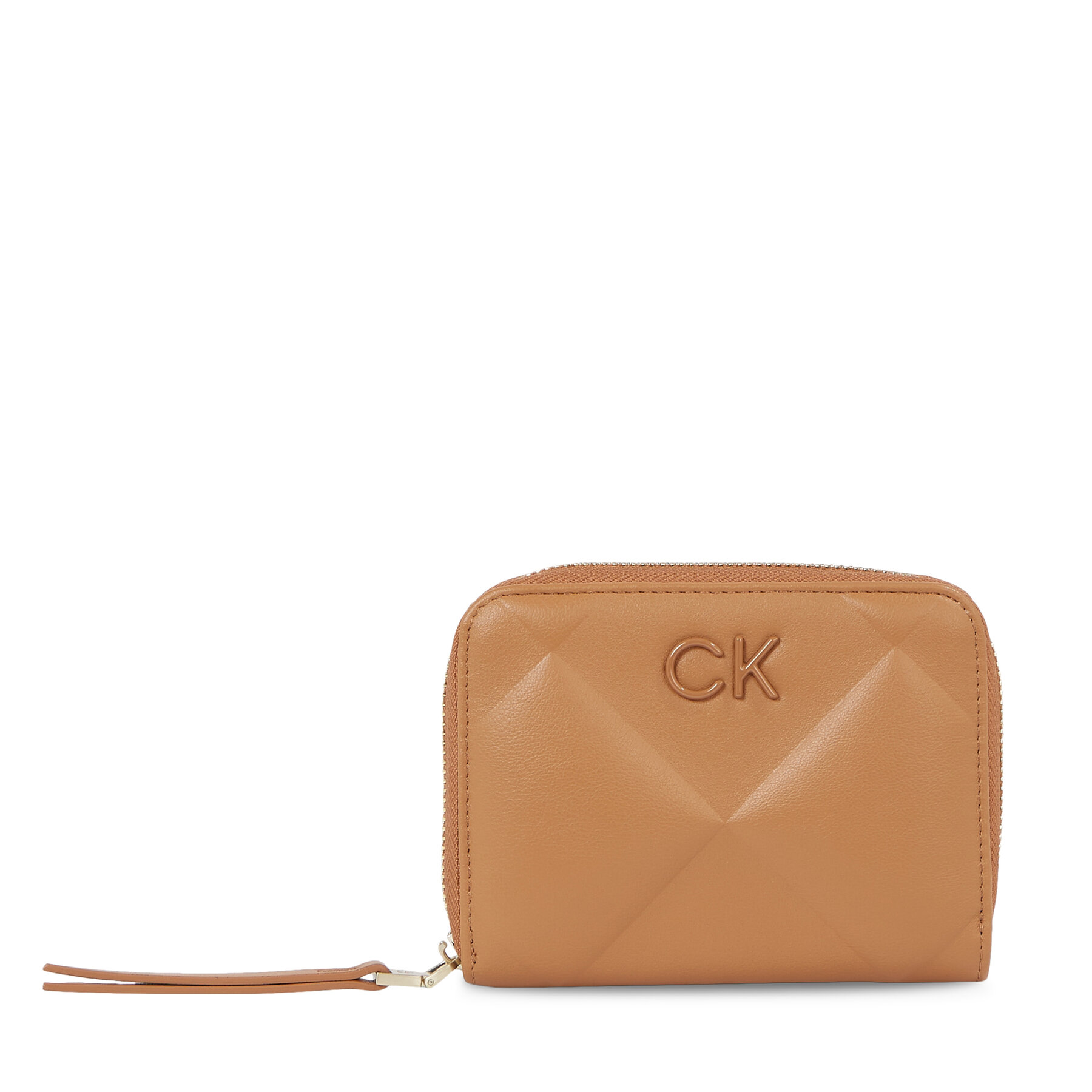 Damen Geldbörse Calvin Klein Re-Lock Quilt Za Wallet Md K60K610785 Brown Sugar GA5 von Calvin Klein