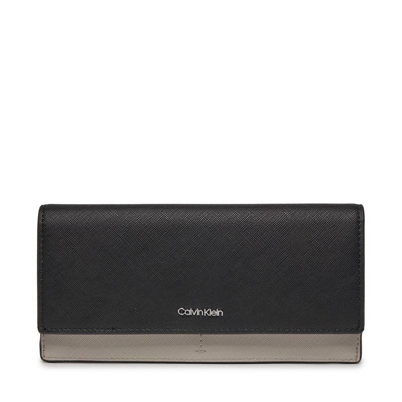 Große Damen Geldbörse Calvin Klein Business Large Trifold_Saffiano K60K611700 Schwarz von Calvin Klein