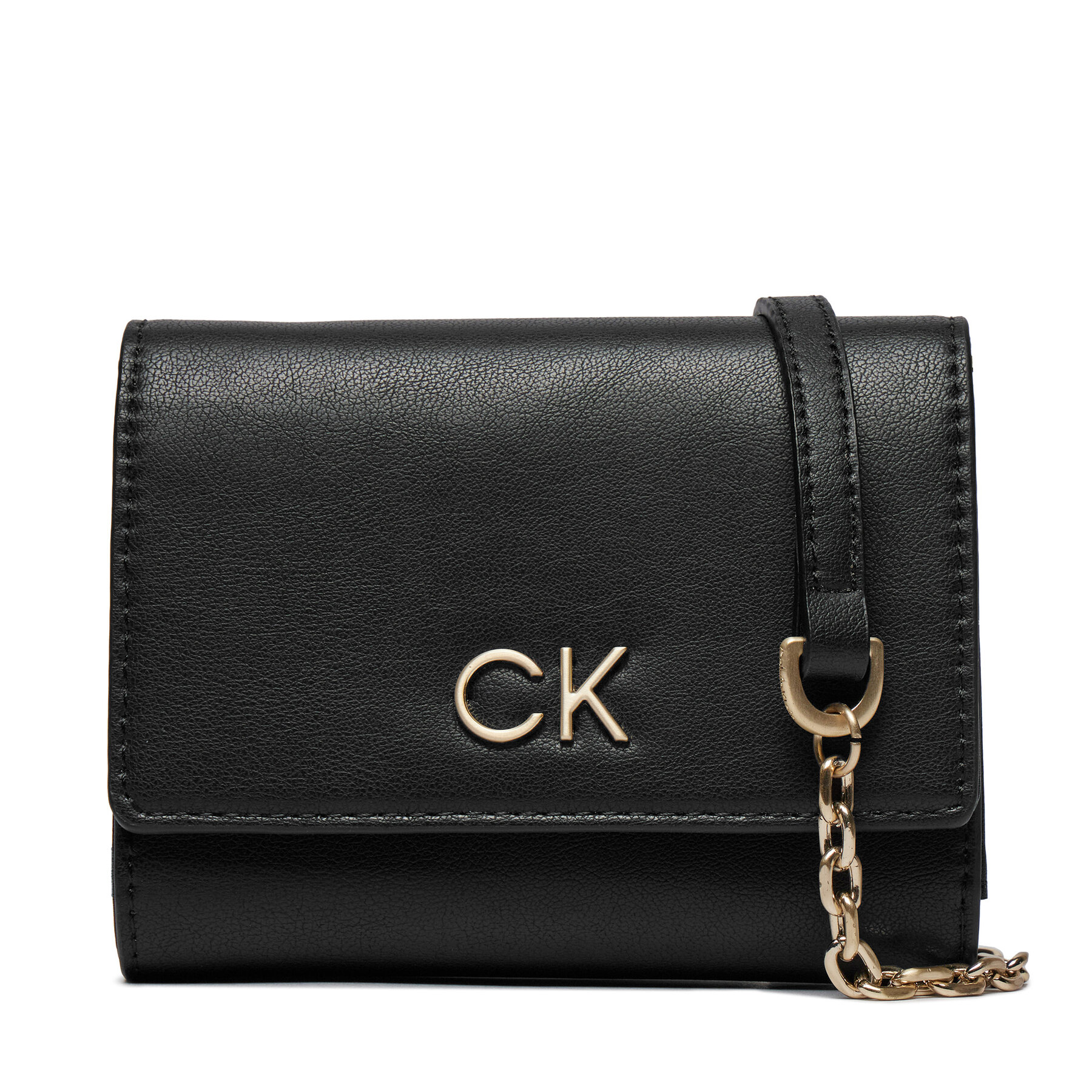 Große Damen Geldbörse Calvin Klein Re-Lock Trifold Md W/Chain K60K611458 Ck Black BEH von Calvin Klein