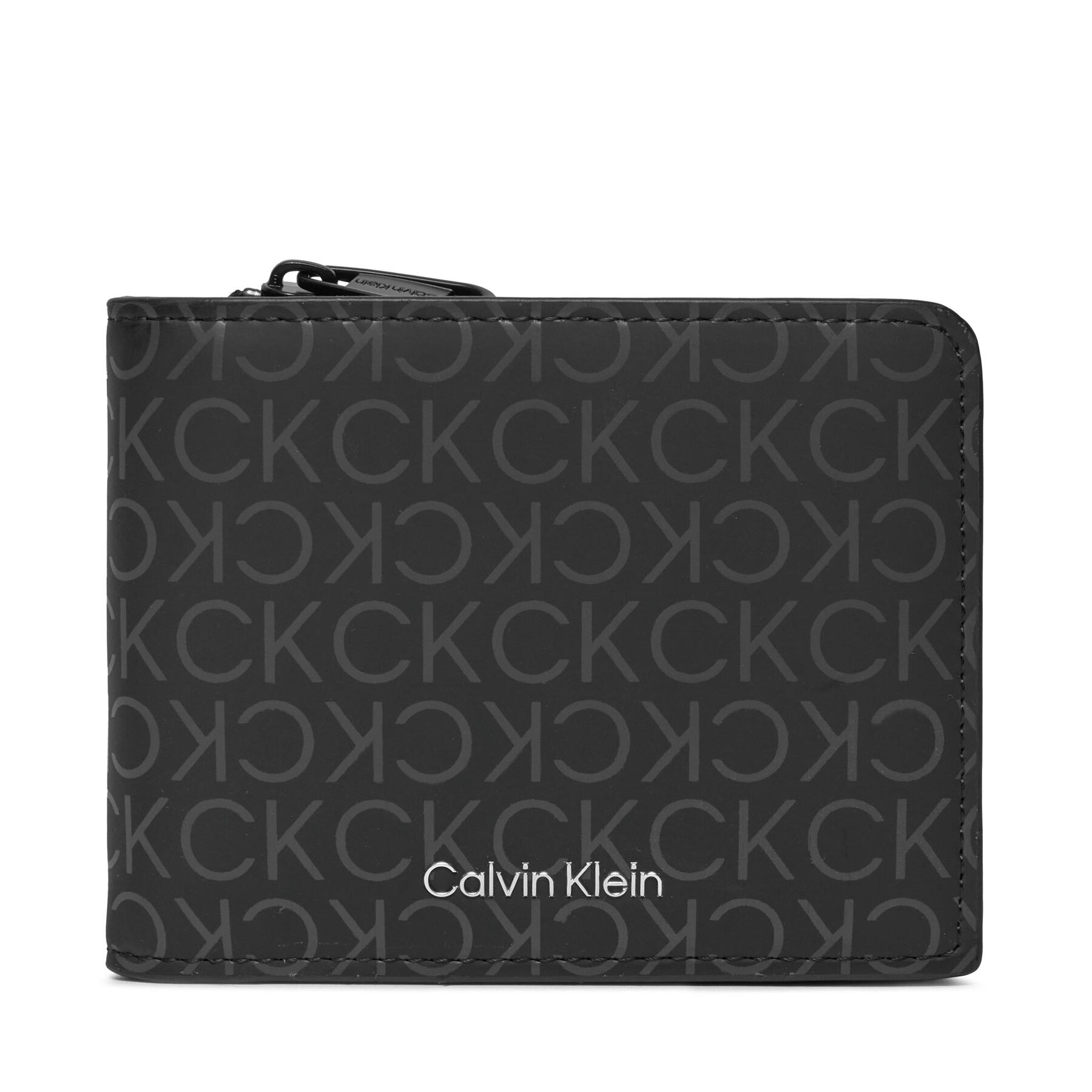Große Herren Geldbörse Calvin Klein Rubberized Bifold Half Z/A K50K511376 Uv Mono Black 0GL von Calvin Klein