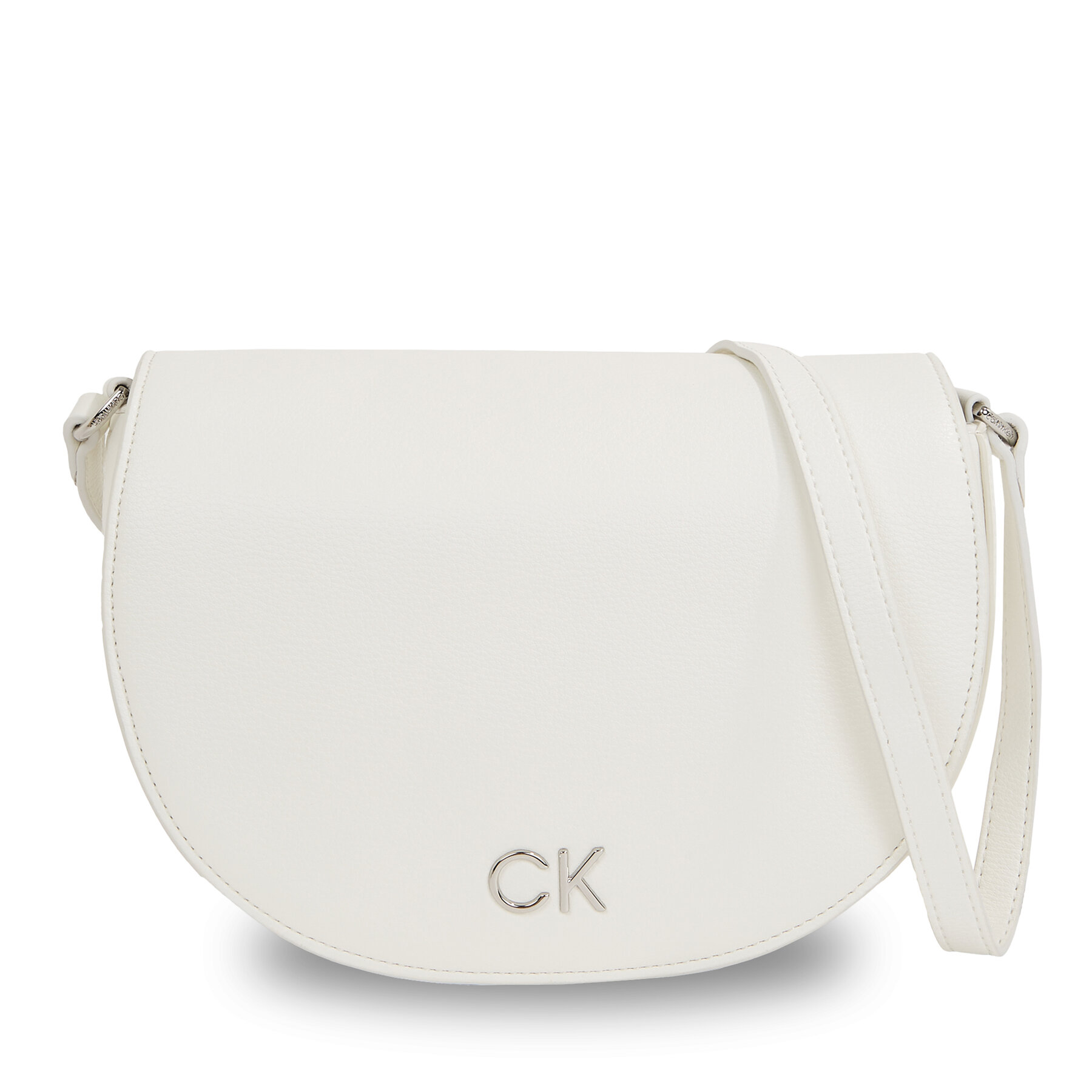 Handtasche Calvin Klein Ck Daily Saddle Bag Pebble K60K611679 Bright White YAF von Calvin Klein