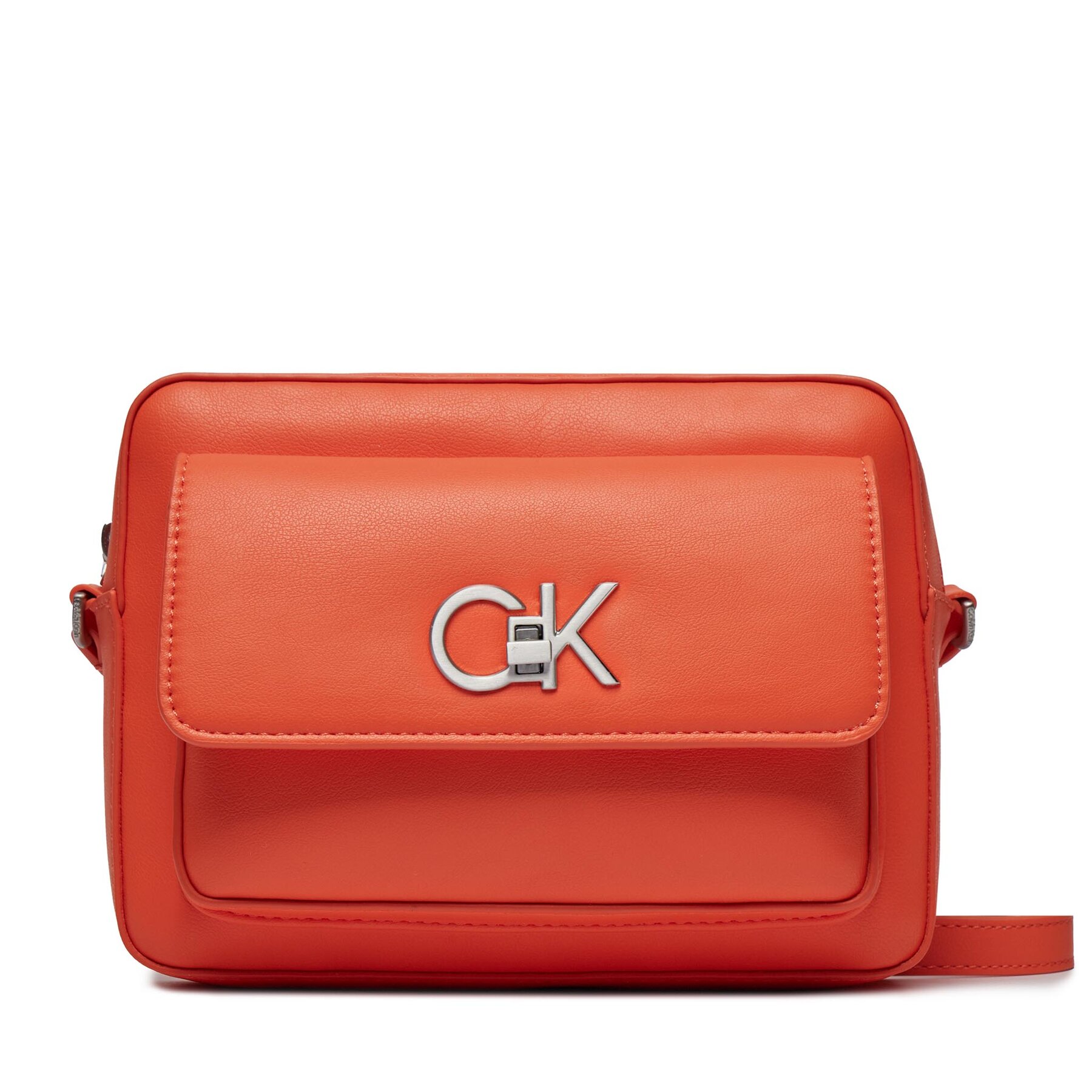 Handtasche Calvin Klein Re-Lock Camera Bag W/Flap K60K611083 Orange SA3 von Calvin Klein