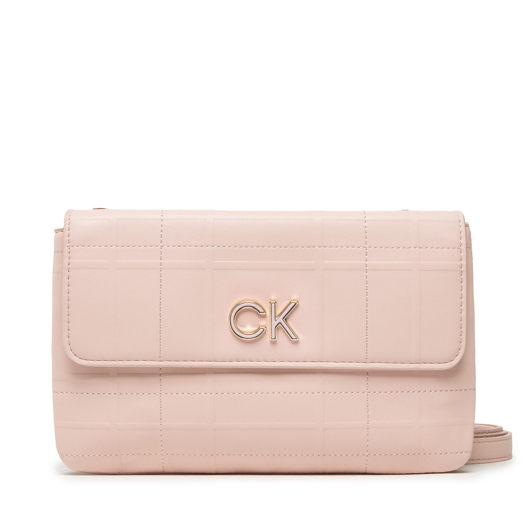 Handtasche Calvin Klein Re-Lock Dbl Xbody W/Flap Quilt K60K609686 TER von Calvin Klein