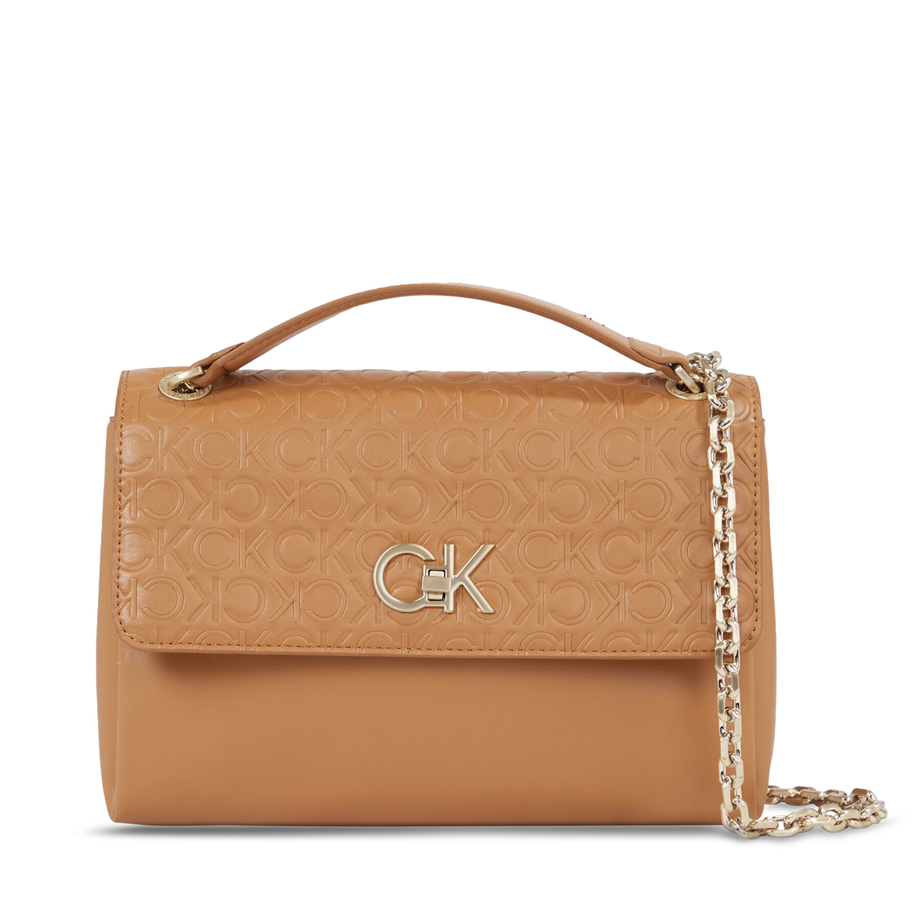 Handtasche Calvin Klein Re-Lock Ew Conv Crossbody-Emb K60K611533 Brown Sugar GA5 von Calvin Klein