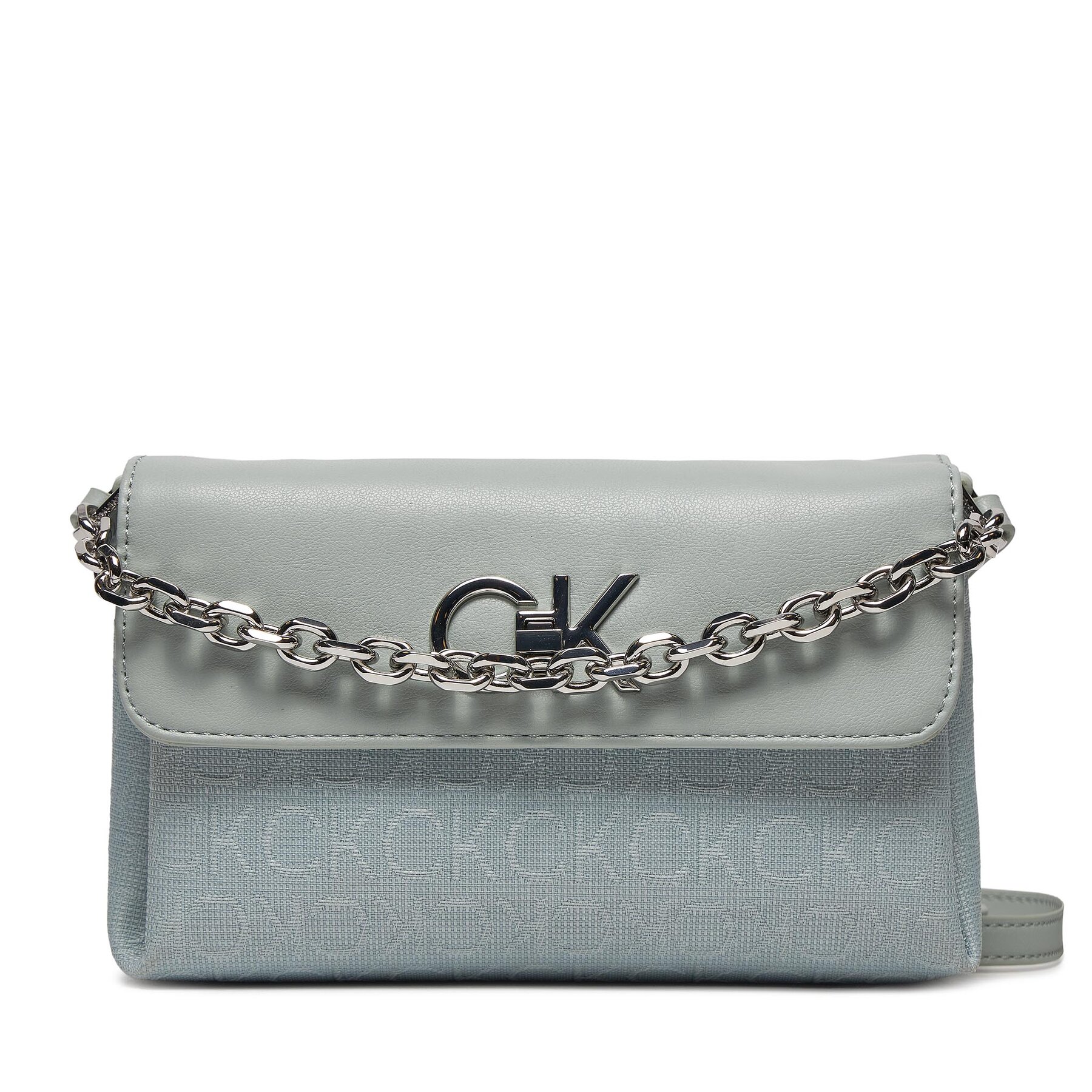 Handtasche Calvin Klein Re-Lock K60K611989 Pigeon Jacquard Mono PEB von Calvin Klein