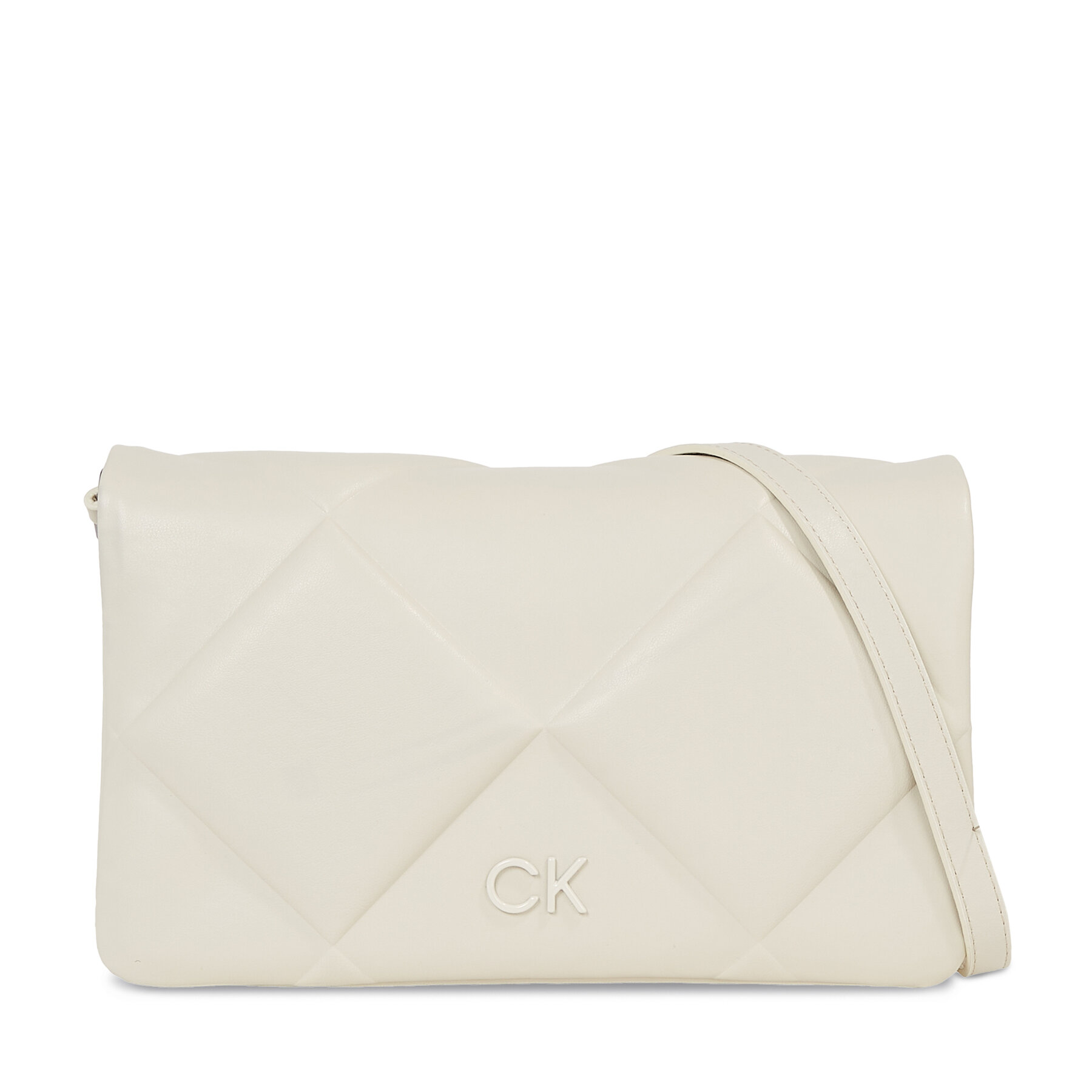 Handtasche Calvin Klein Re-Lock Quilt Shoulder Bag K60K611021 Dk Ecru PC4 von Calvin Klein