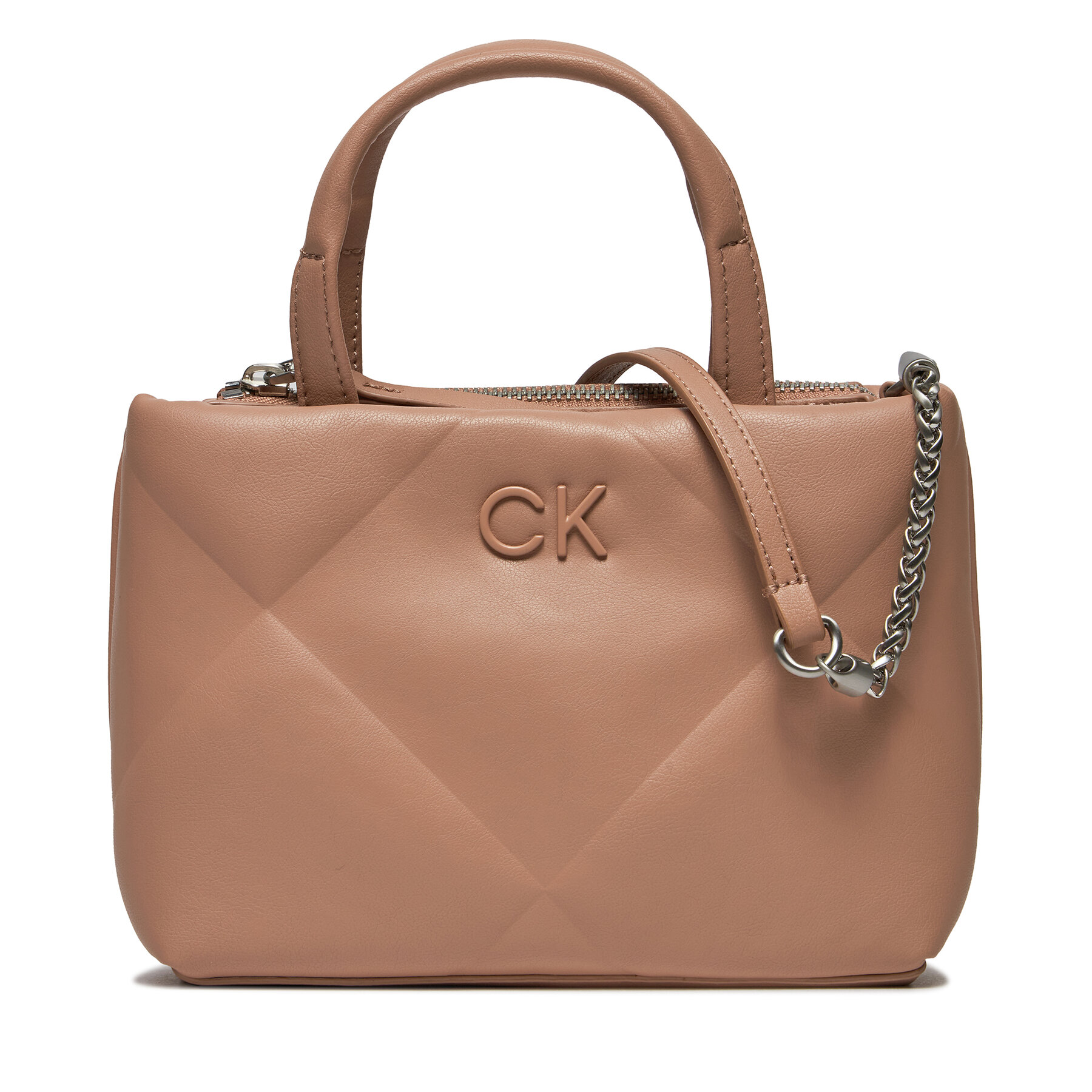 Handtasche Calvin Klein Re-Lock Quilt Tote Mini K60K611340 Ash Rose VB8 von Calvin Klein