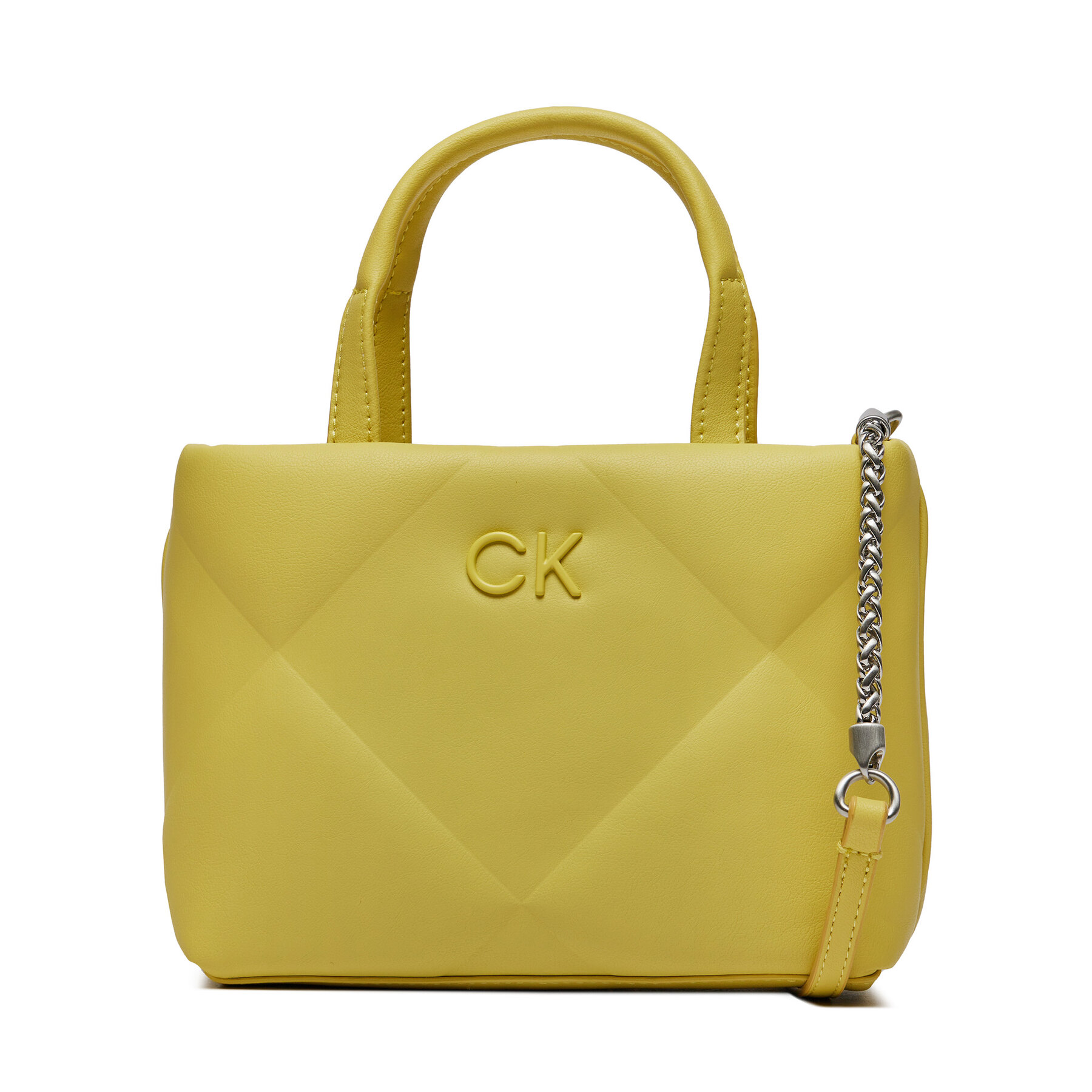 Handtasche Calvin Klein Re-Lock Quilt Tote Mini K60K611340 Citrus ZAV von Calvin Klein