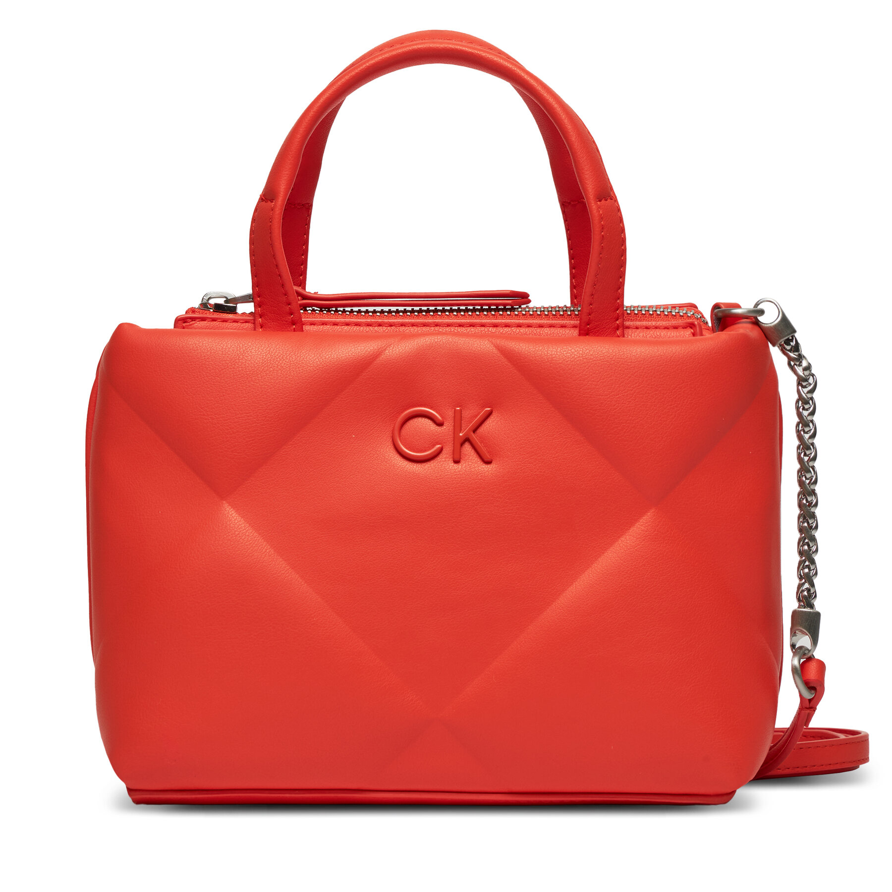 Handtasche Calvin Klein Re-Lock Quilt Tote Mini K60K611340 Flame SA3 von Calvin Klein