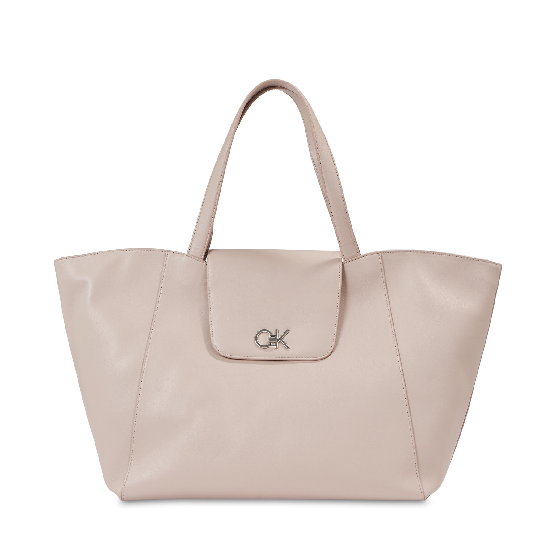 Handtasche Calvin Klein Re-Lock Shopper W/Flap K60K611052 Shadow Gray PE1 von Calvin Klein