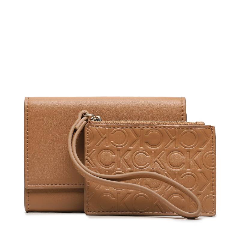 Kleine Damen Geldbörse Calvin Klein Re-Lock Bifold & Cardholder Sm K60K611092 Braun von Calvin Klein
