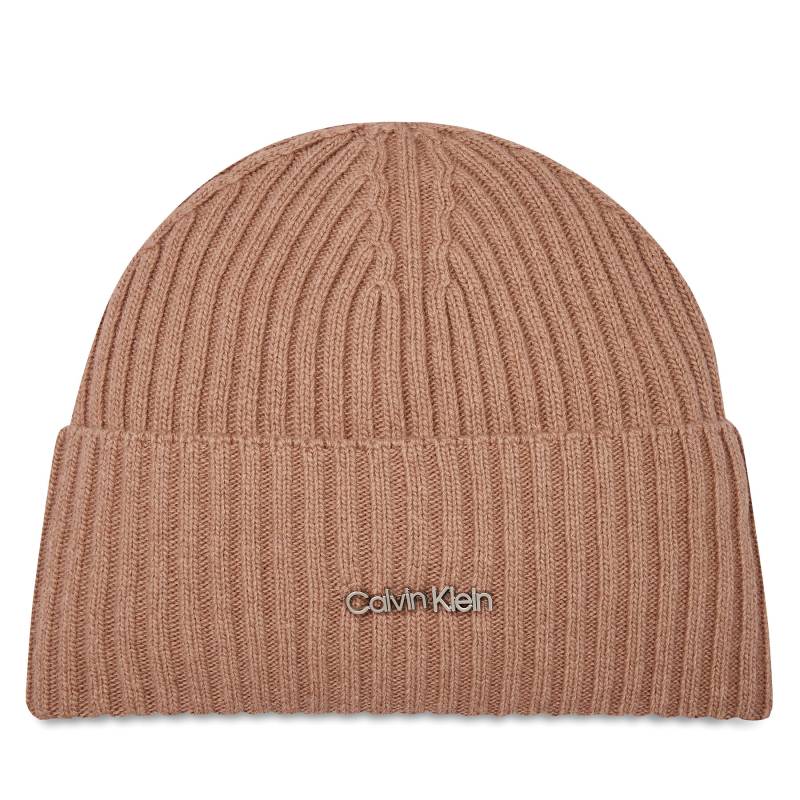 Mütze Calvin Klein Ck Must Logo Beanie K60K611401 Ash Rose VB8 von Calvin Klein