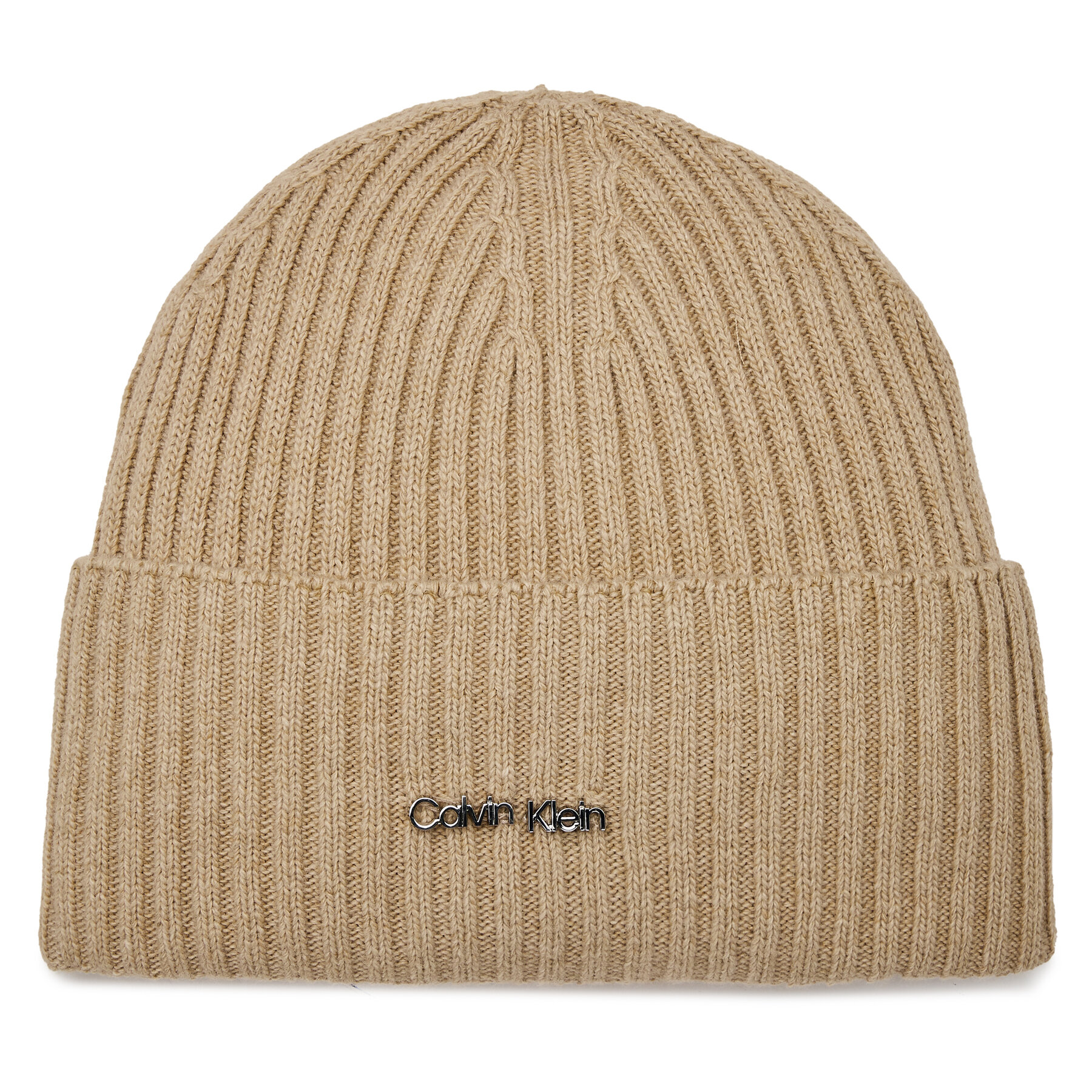 Mütze Calvin Klein Ck Must Logo Beanie K60K611401 Silver Mink PFA von Calvin Klein