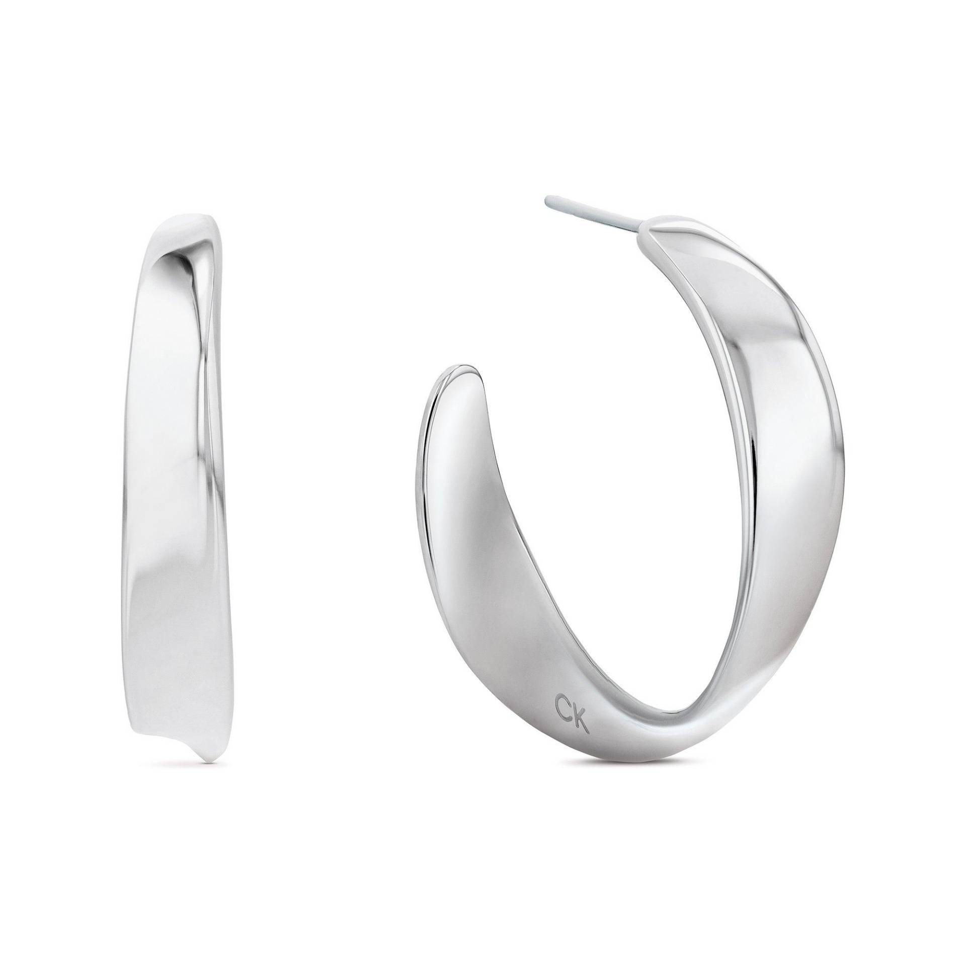 Ohrringe Damen Silber 30mm von Calvin Klein