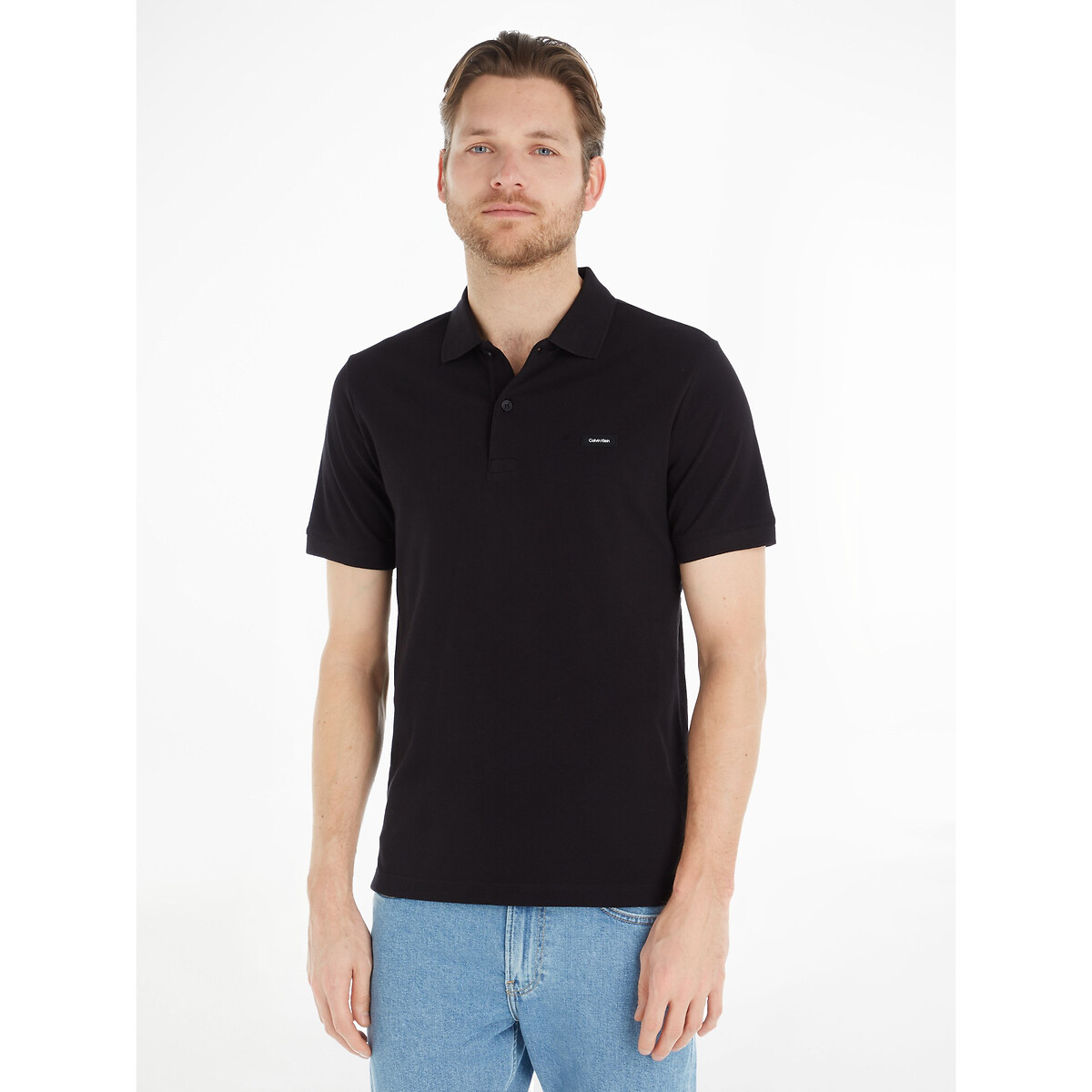 Poloshirt aus Stretch-Pikee, Slim-Fit von Calvin Klein