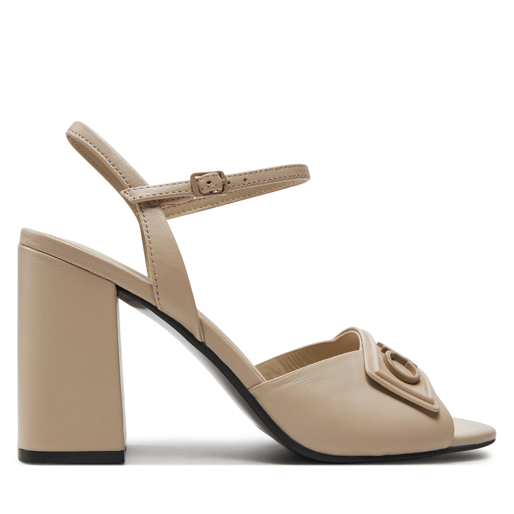 Sandalen Calvin Klein Heel Sandal 85 Relock Lth HW0HW01937 Stony Beige ACE von Calvin Klein