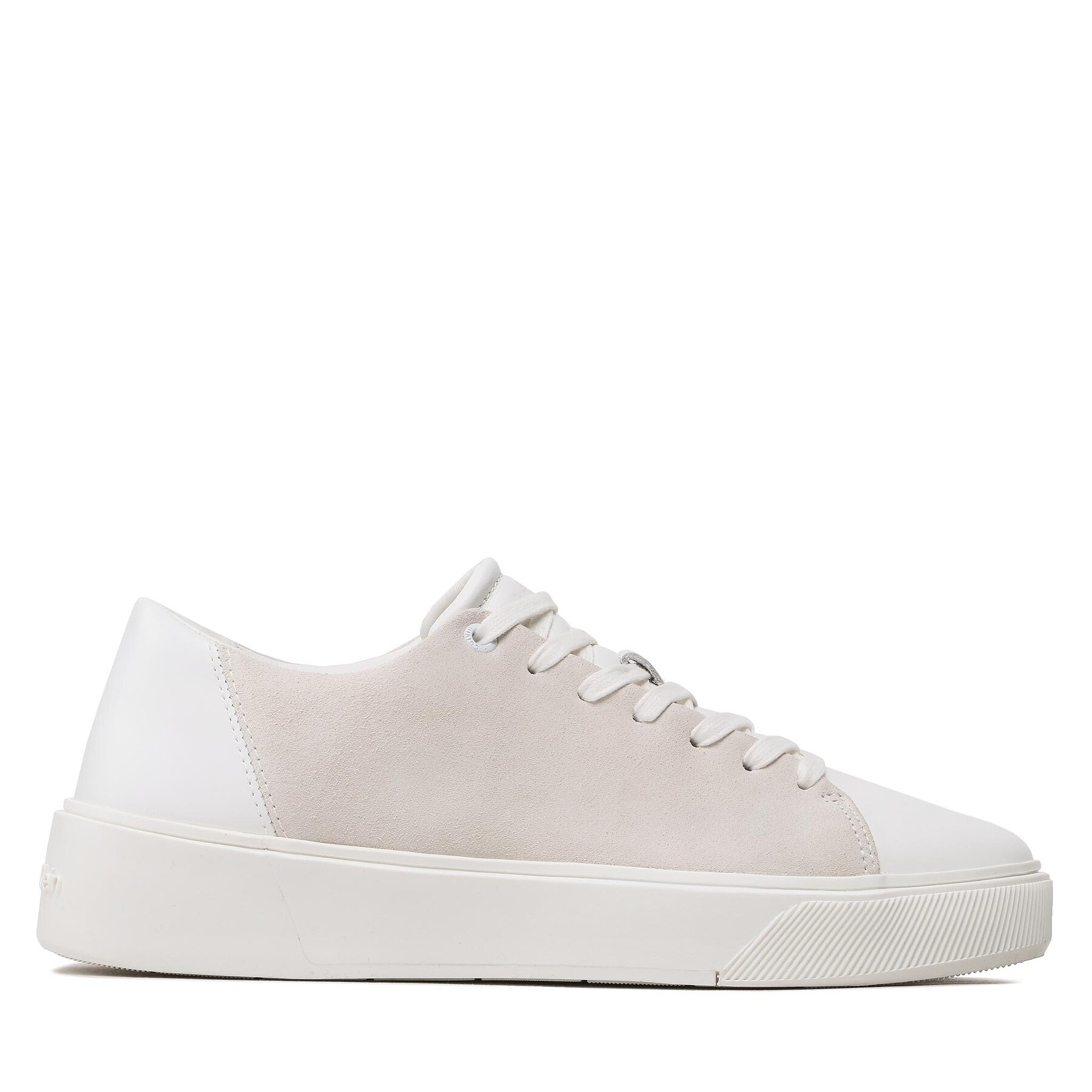 Sneakers Calvin Klein Low Top Lace Up Lth Mix HM0HM01005 Triple White 0K4 von Calvin Klein