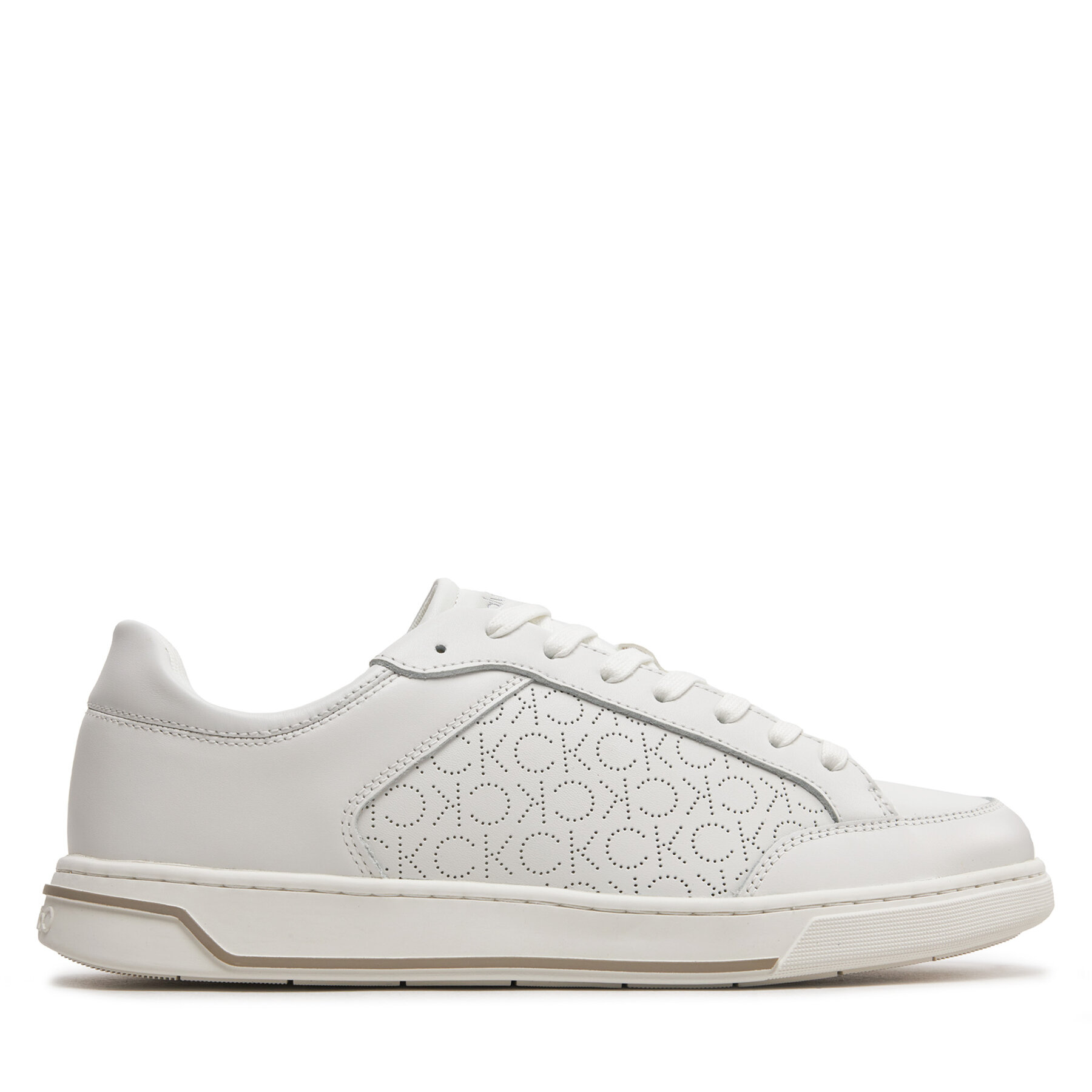 Sneakers Calvin Klein Low Top Lace Up Lth Perf Mono HM0HM01428 White/Feather Grey Perf Mono 0K8 von Calvin Klein