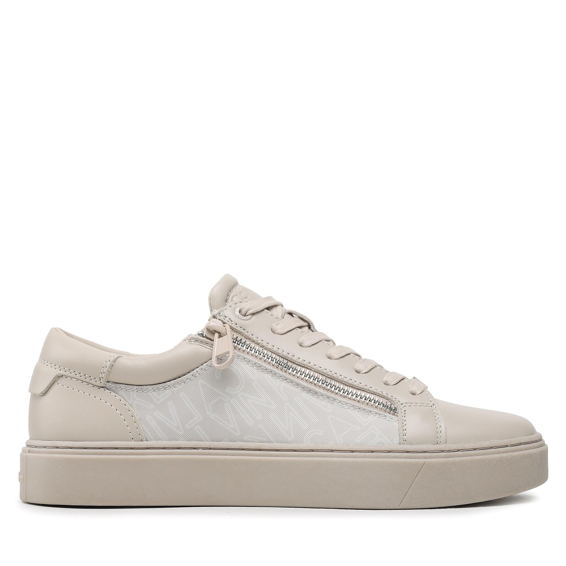 Sneakers Calvin Klein Low Top Lace Up W/Zip Mono HM0HM01059 Outline Mono Beige 0F5 von Calvin Klein