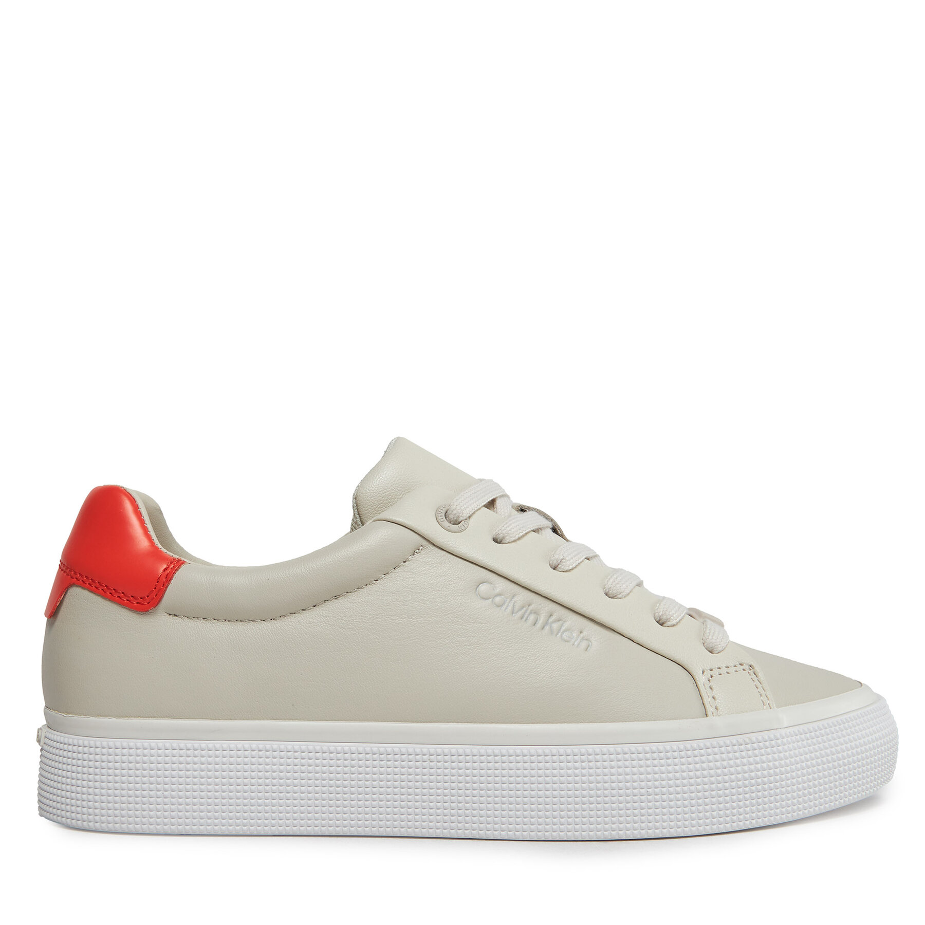 Sneakers Calvin Klein Vulc Lace Up - Diamond Foxing HW0HW01865 Dk Ecru/Flame ACG von Calvin Klein