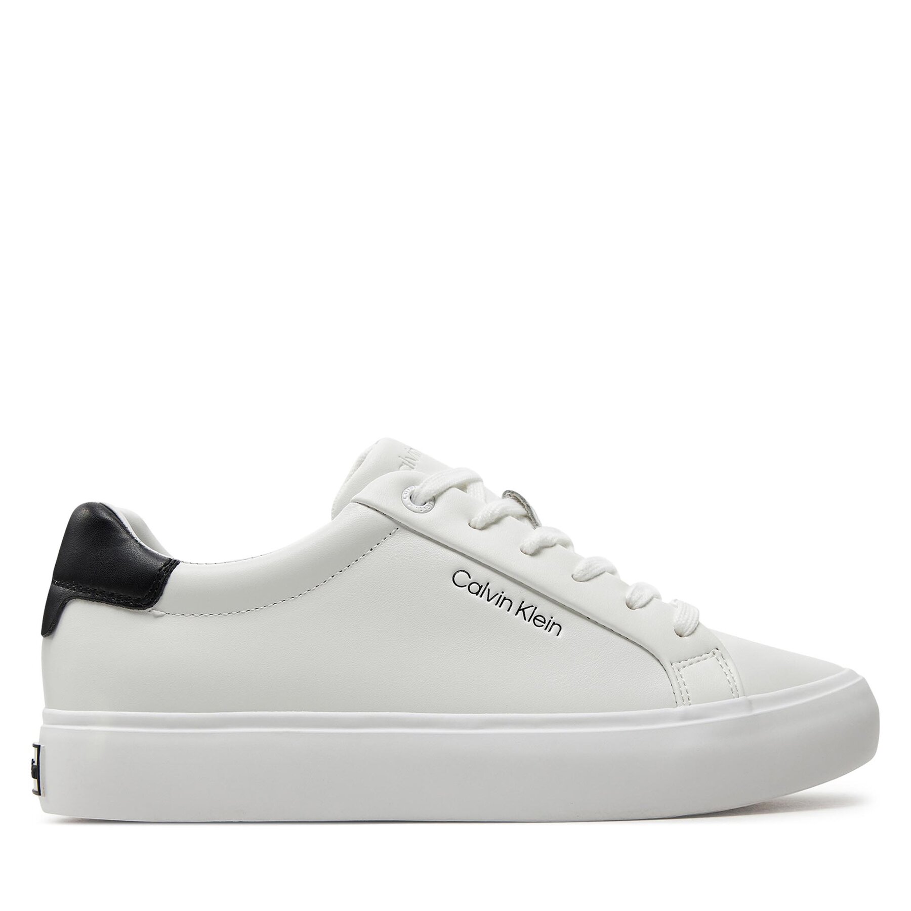 Sneakers Calvin Klein Vulcanized Lace Up Lth HW0HW02037 White/Black 0LI von Calvin Klein