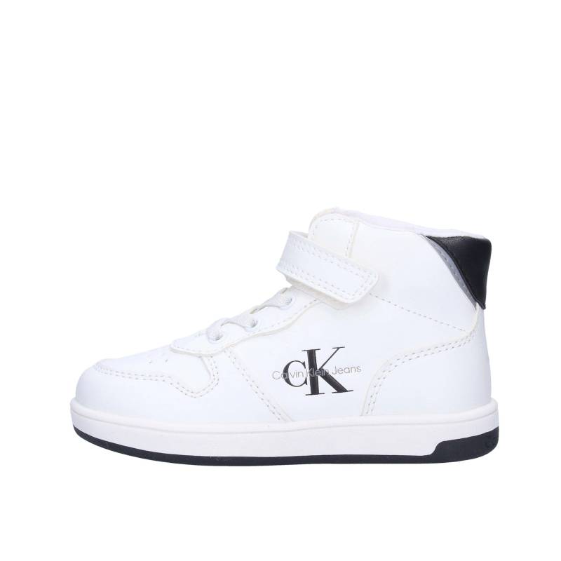 Hohe Sneakers Mit Schnürsenkeln/klettverschluss Für Kinder White/black Unisex  38 von Calvin Klein