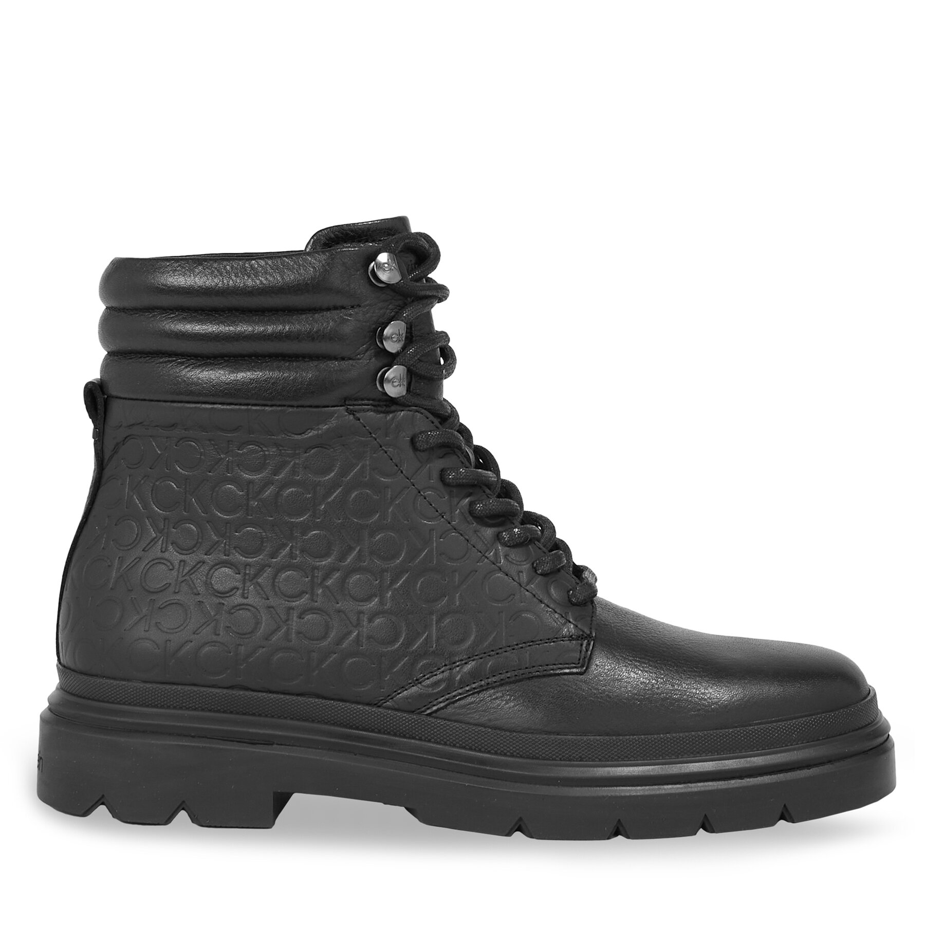 Schnürstiefeletten Calvin Klein Combat Boot Mono HM0HM01211 Ck Black BEH von Calvin Klein