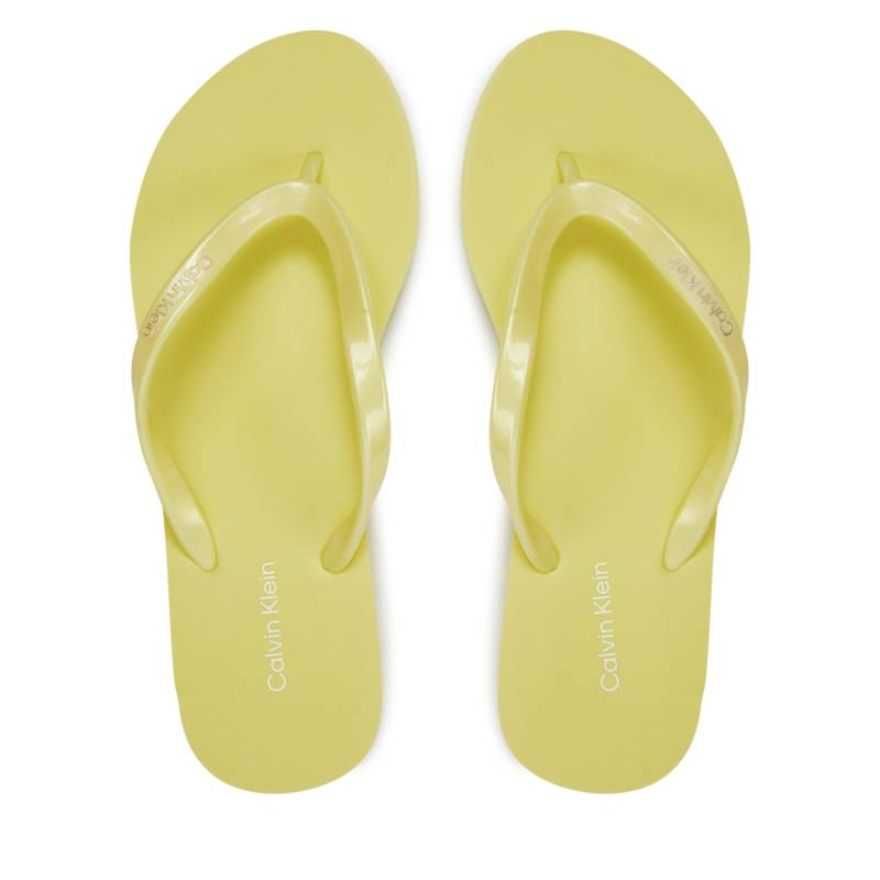 Zehentrenner Calvin Klein Flip Flop Deboss Logo Met HW0HW02043 Tender Yellow ZCW von Calvin Klein