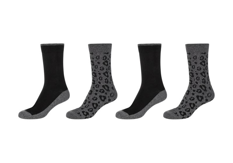 Camano Socken »ca-soft«, (4er Pack), Leopard Socks, Piqué-Bund, verstärkte Ferse und Spitze von Camano