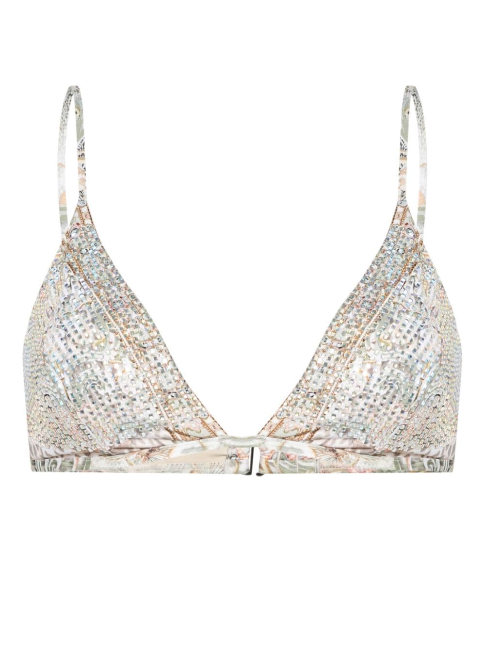 Camilla Tower Tales crystal-embellished bikini top - Neutrals von Camilla