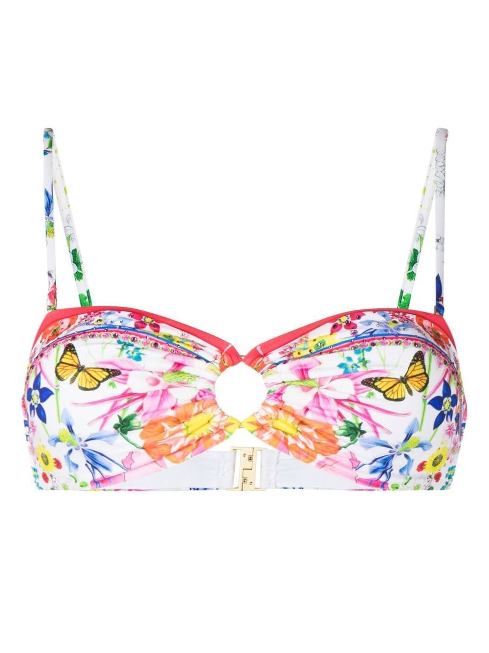 Camilla floral-print bikini top - White von Camilla