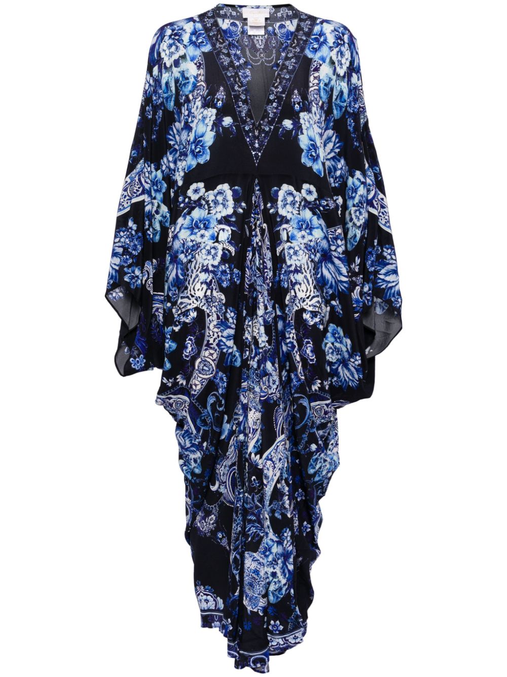 Camilla floral-print silk kaftan - Blue von Camilla