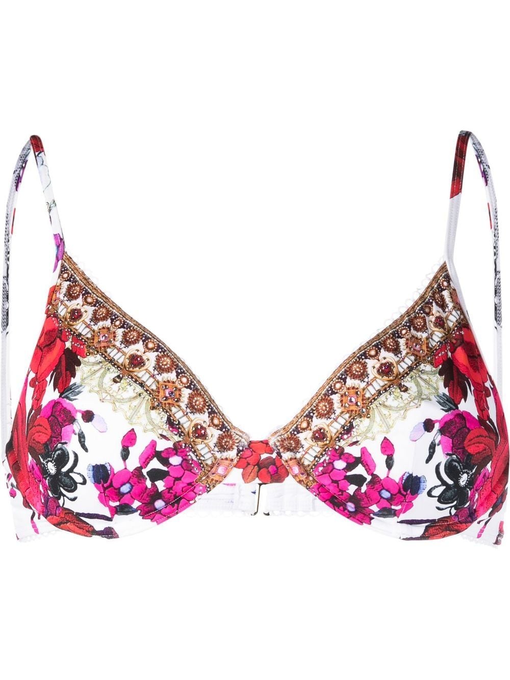 Camilla graphic-print bikini top - White von Camilla