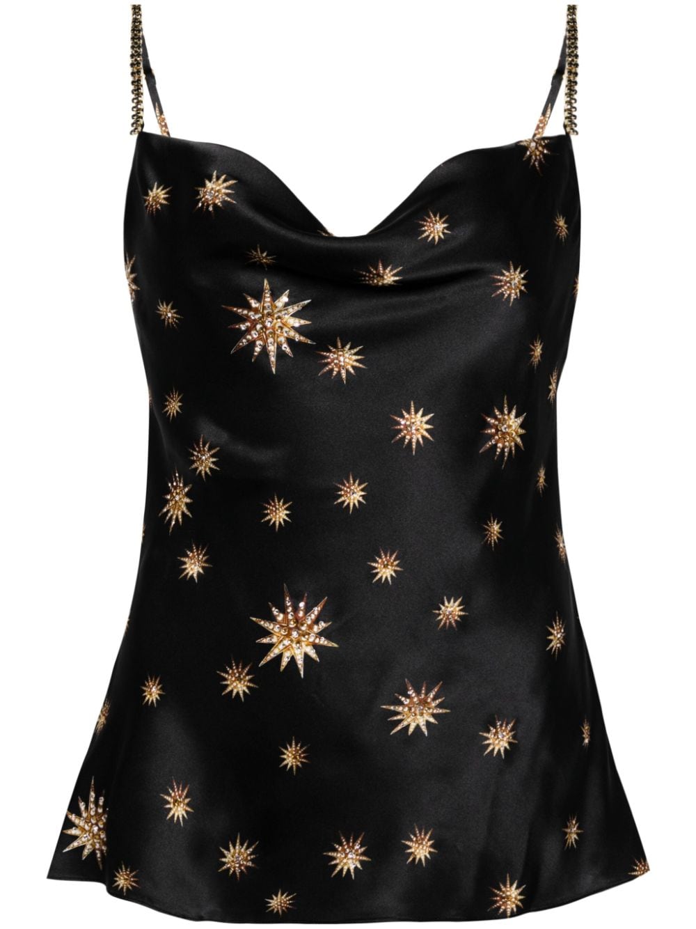 Camilla graphic-print silk tank top - Black von Camilla