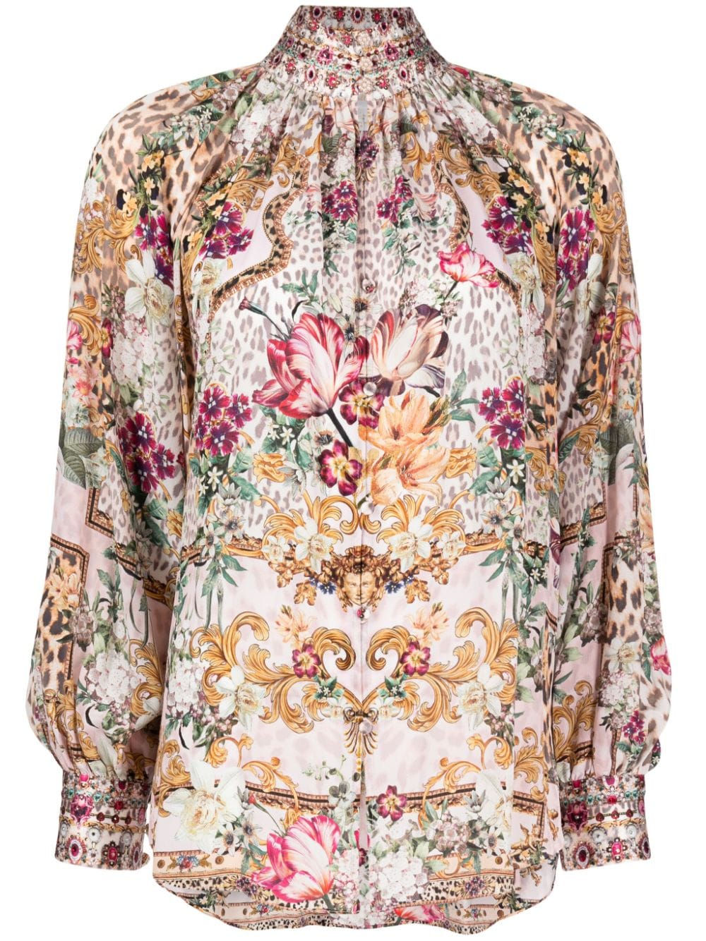 Camilla high-neck silk blouse - Multicolour von Camilla