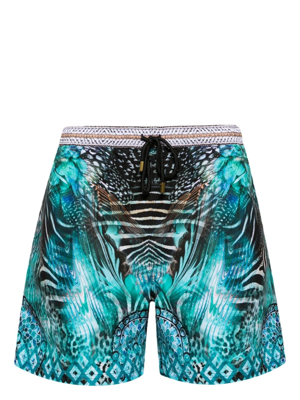 Camilla mix-print swim shorts - Blue von Camilla