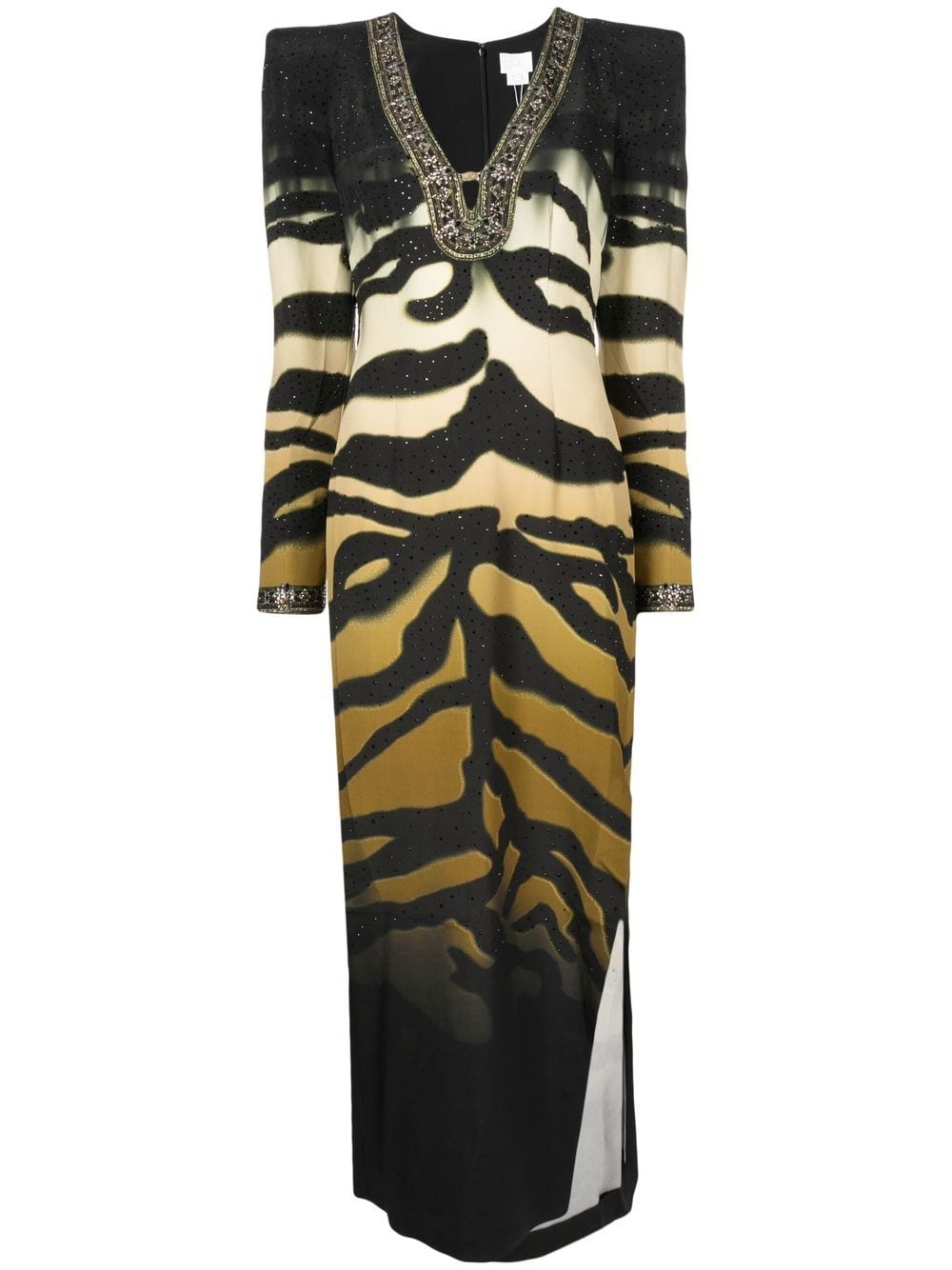 Camilla padded-shoulder tiger-print dress - Black von Camilla