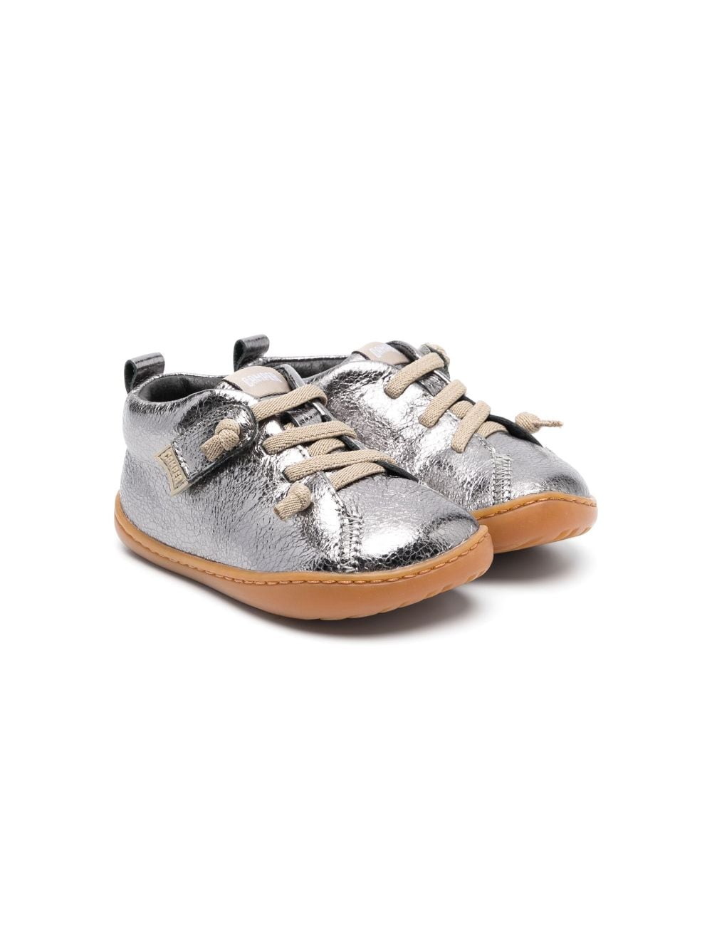 Camper Kids Peu Cami metallic-finish leather sneakers - Grey von Camper Kids