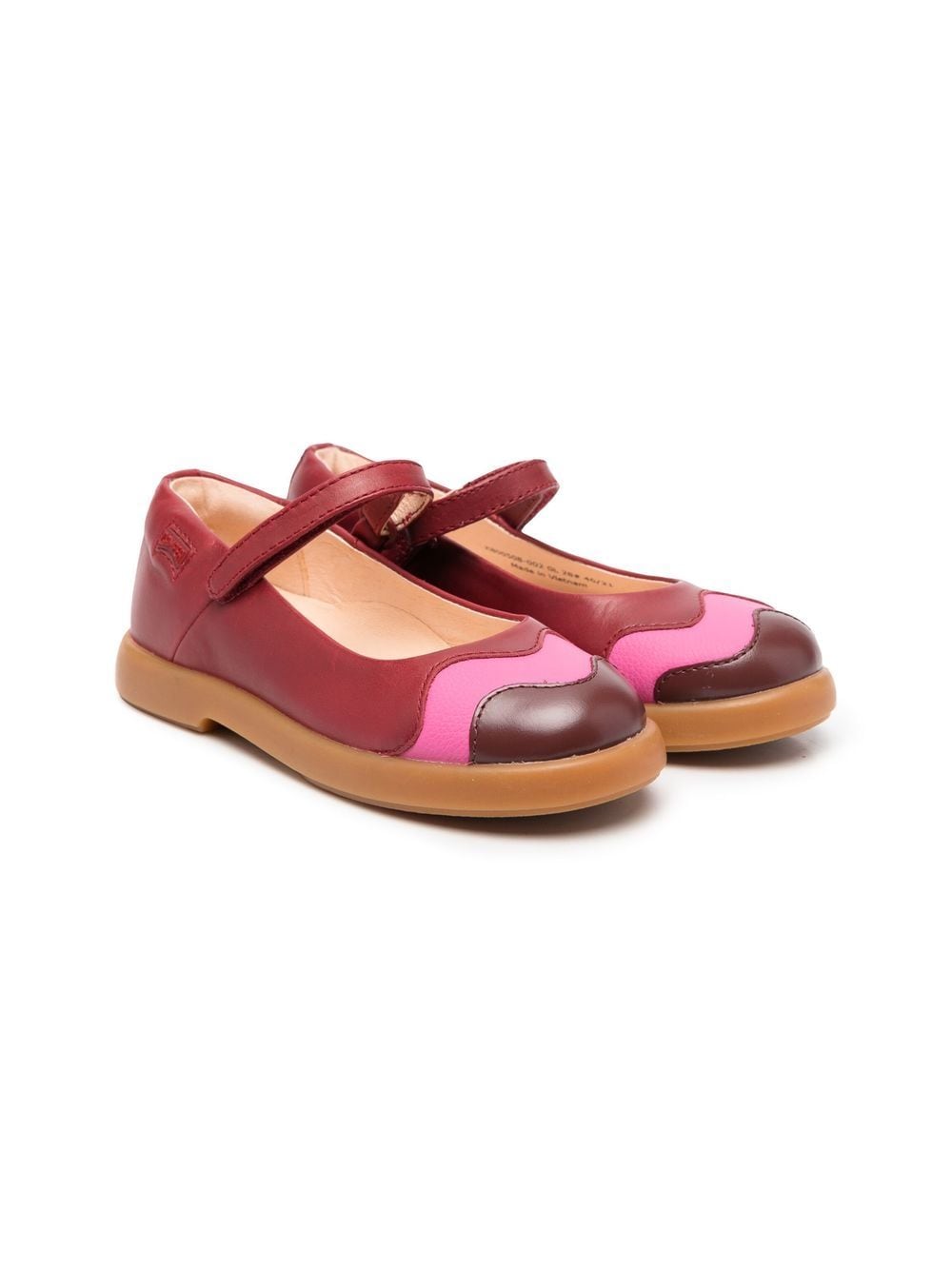 Camper Kids colour-block panel ballerina shoes - Red von Camper Kids