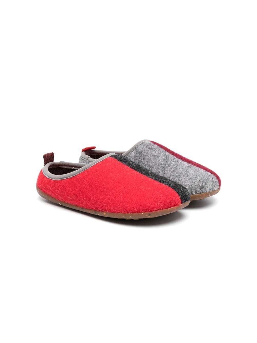 Camper Kids colour-block wool slippers - Grey von Camper Kids