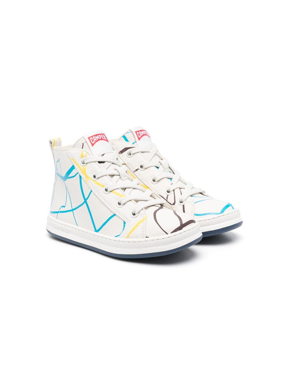 Camper Kids graphic-print leather sneakers - White von Camper Kids