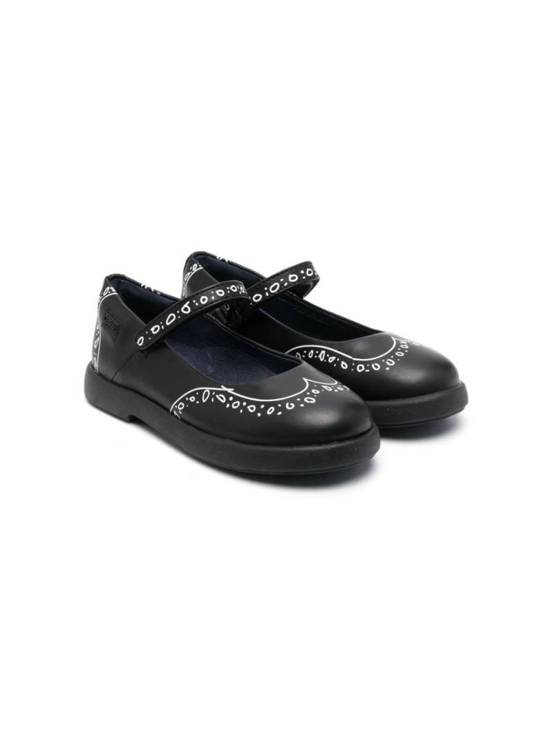 Camper Kids round-toe leather ballerina shoes - Black von Camper Kids