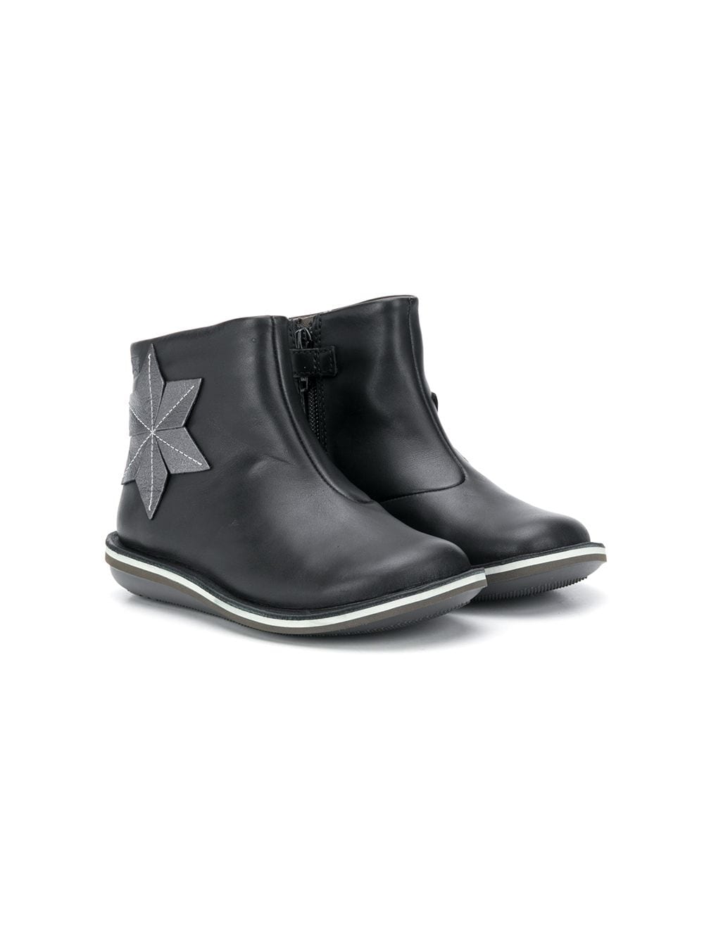 Camper Kids star appliqué leather boots - Black von Camper Kids