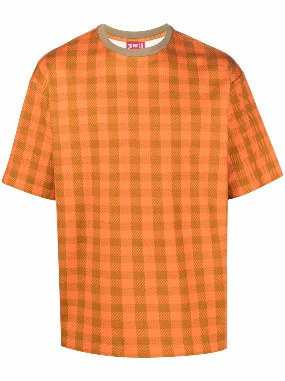 Camper check-print T-shirt - Orange von Camper