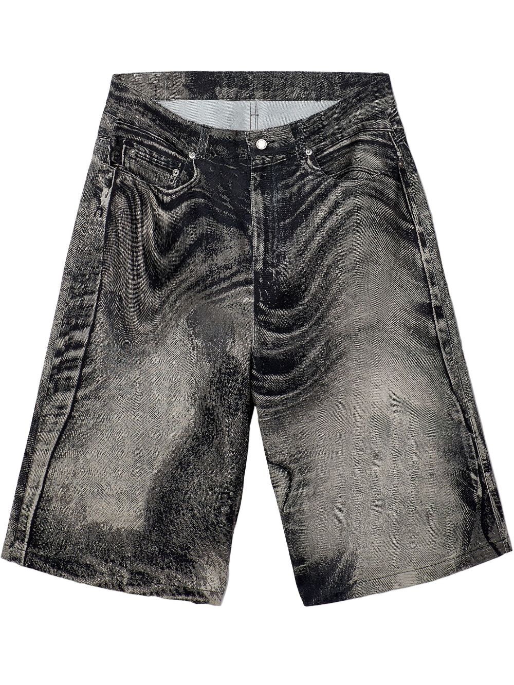 CamperLab abstract-print denim shorts - Black von CamperLab